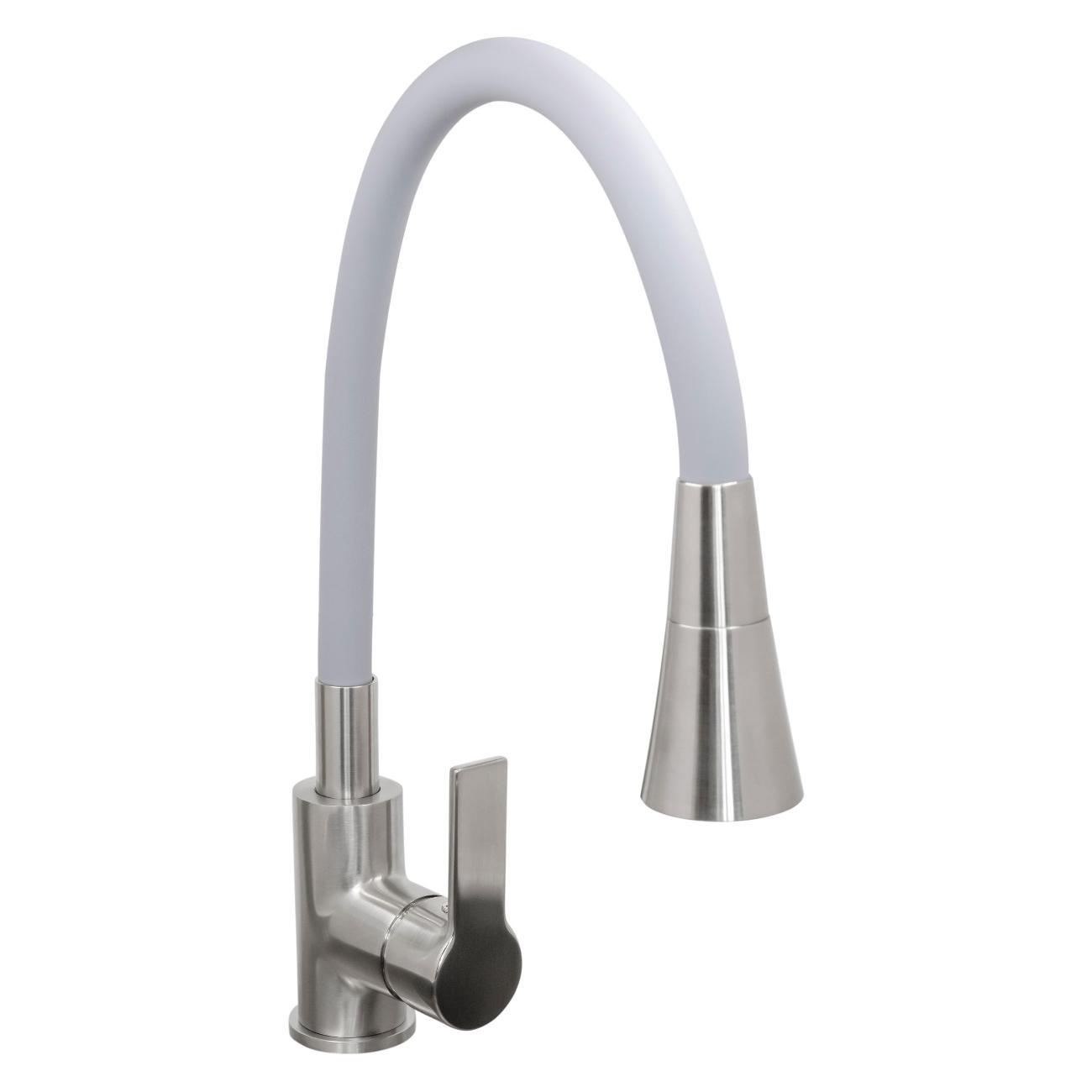 Смеситель Stella Polar Тулуза S3865-2 с гибким изливом, сатин / серый