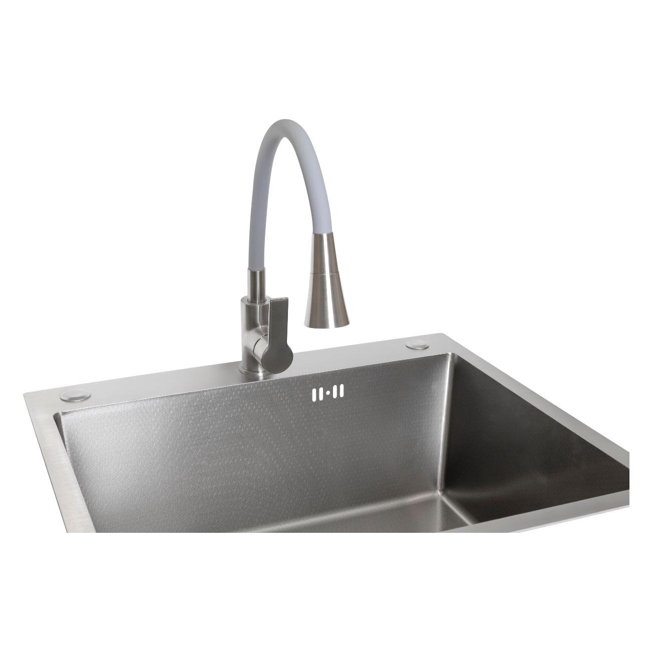 Смеситель Stella Polar Тулуза S3865-2 с гибким изливом, сатин / серый