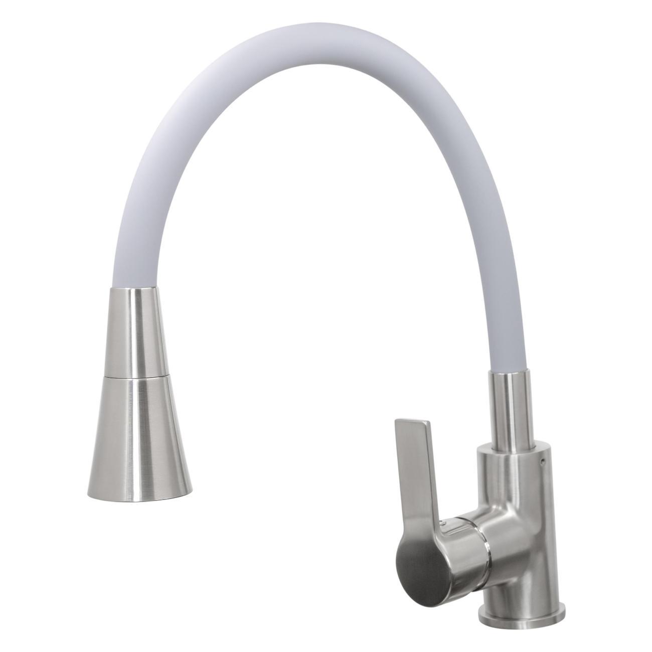 Смеситель Stella Polar Тулуза S3865-2 с гибким изливом, сатин / серый