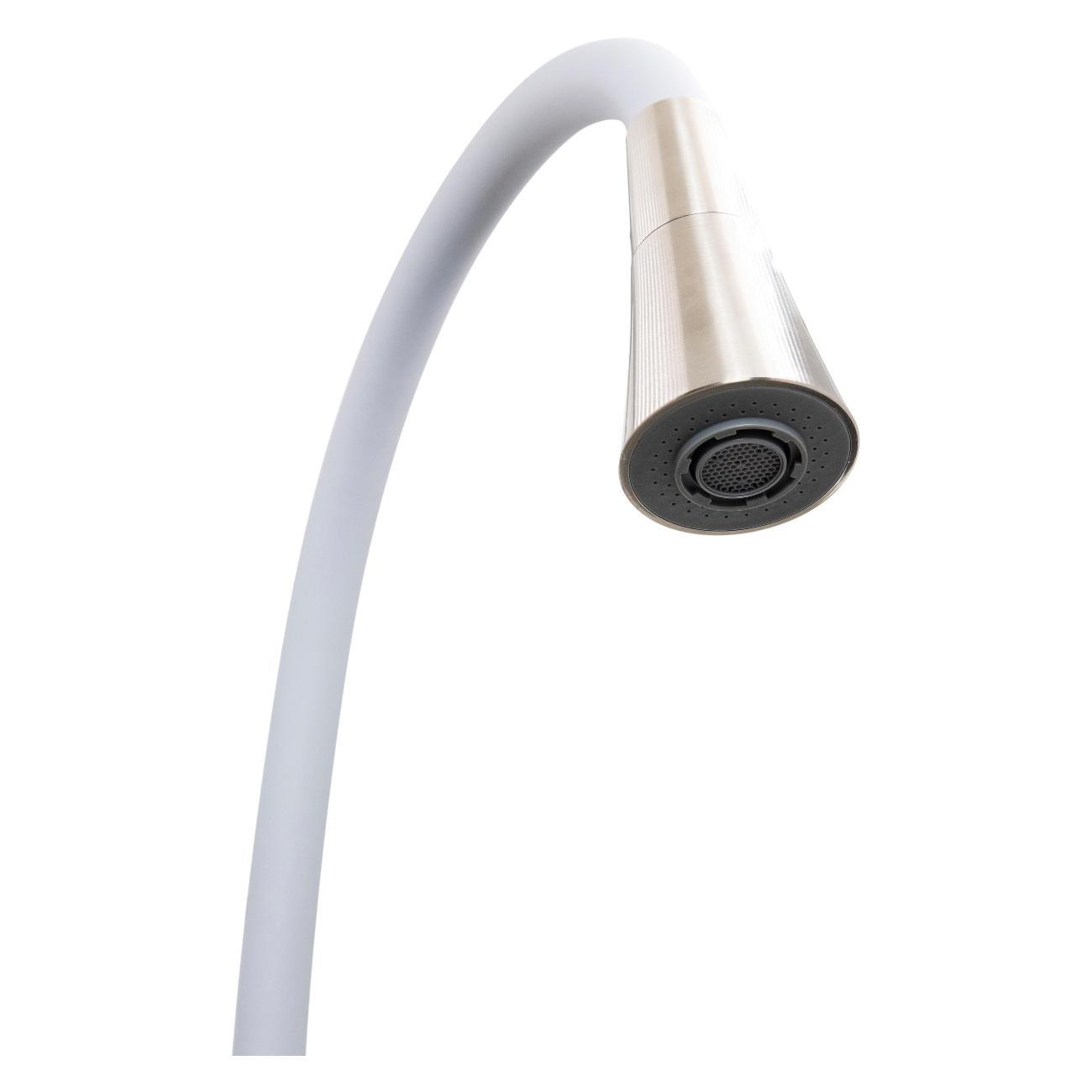 Смеситель Stella Polar Тулуза S3865-2 с гибким изливом, сатин / серый