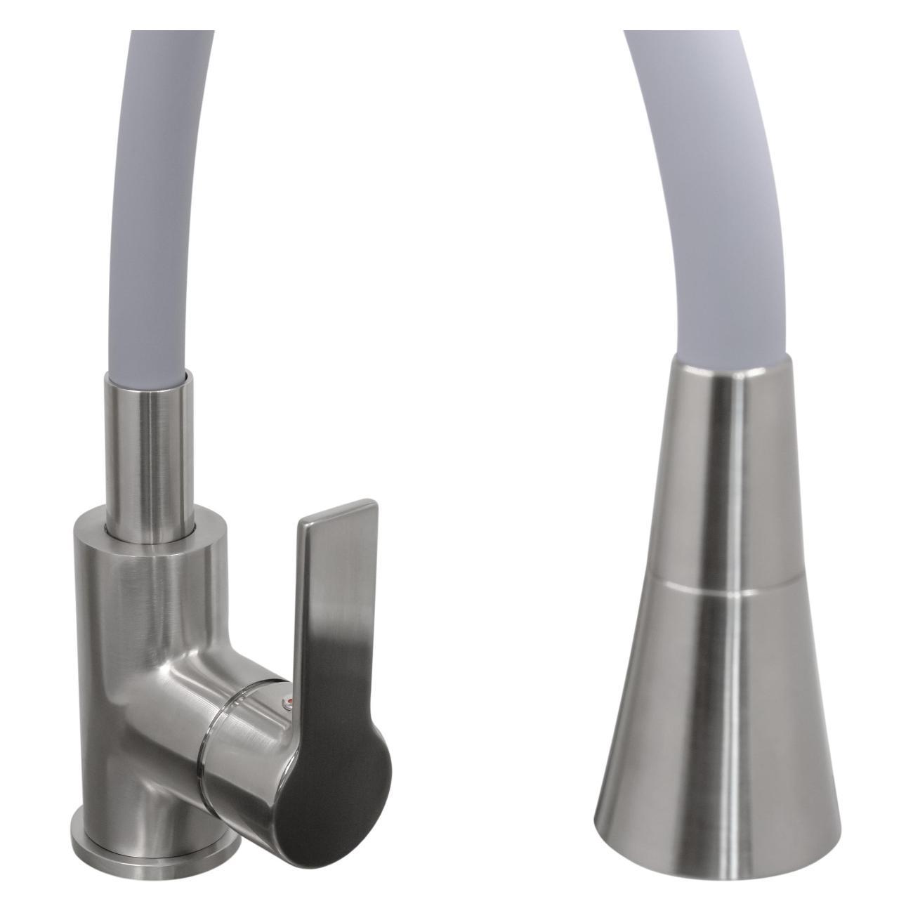 Смеситель Stella Polar Тулуза S3865-2 с гибким изливом, сатин / серый