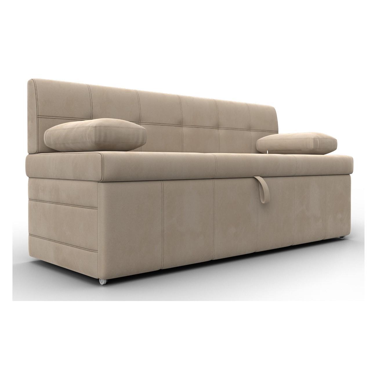 Уголок кухонный Лига Диванов прямой Лео (полностью велюр бежевый) 120416