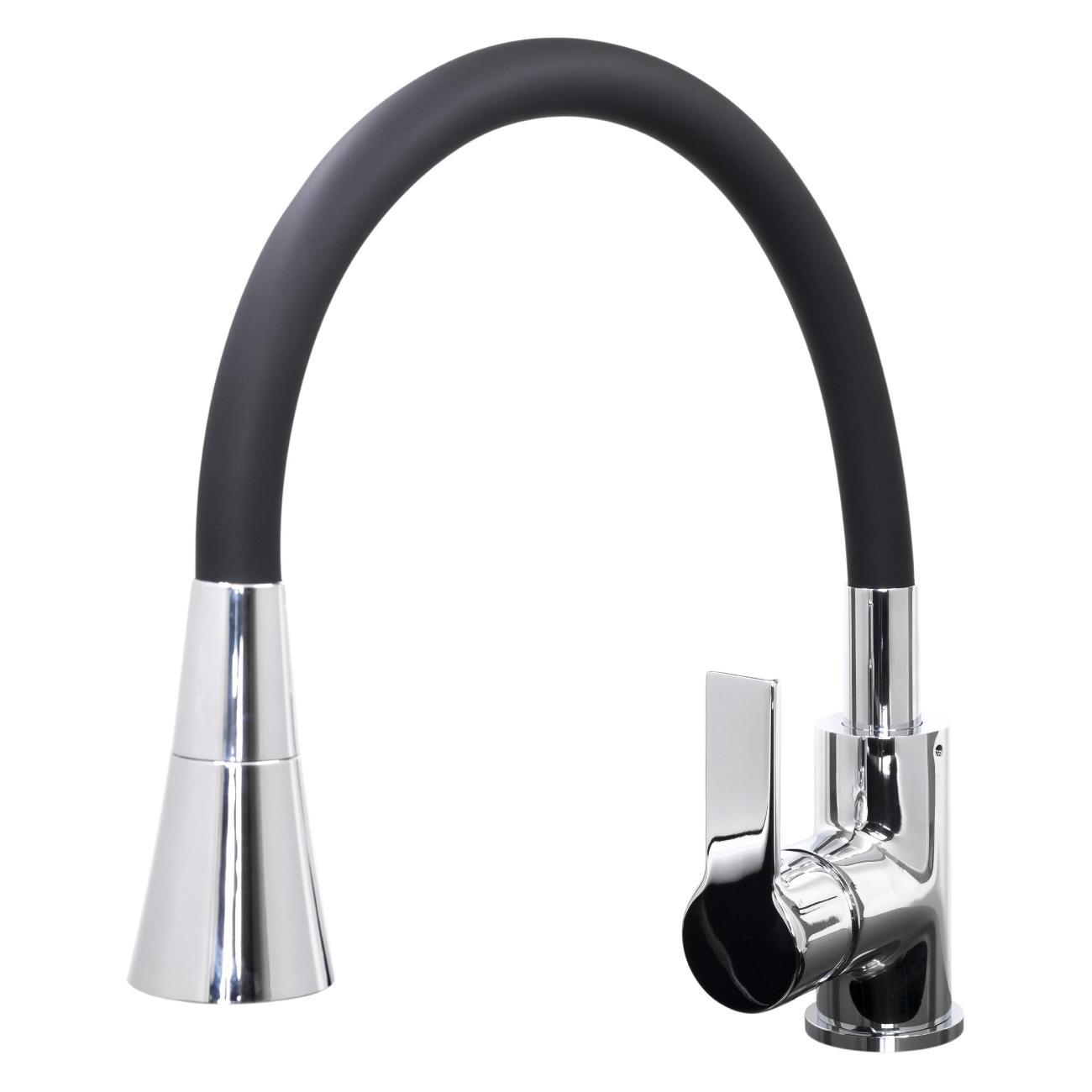 Смеситель Stella Polar Тулуза S3865-2 с гибким изливом, хром / черный