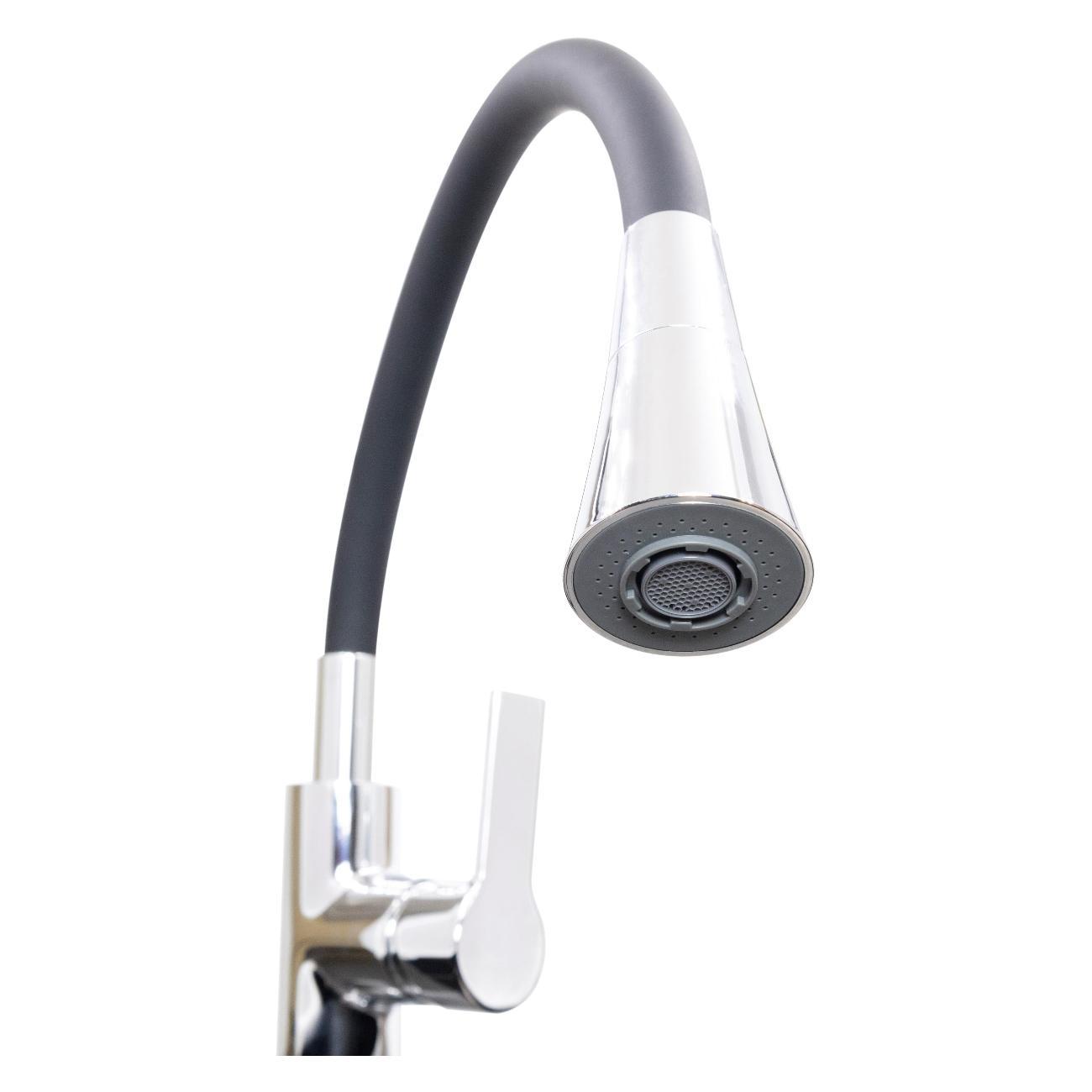 Смеситель Stella Polar Тулуза S3865-2 с гибким изливом, хром / черный