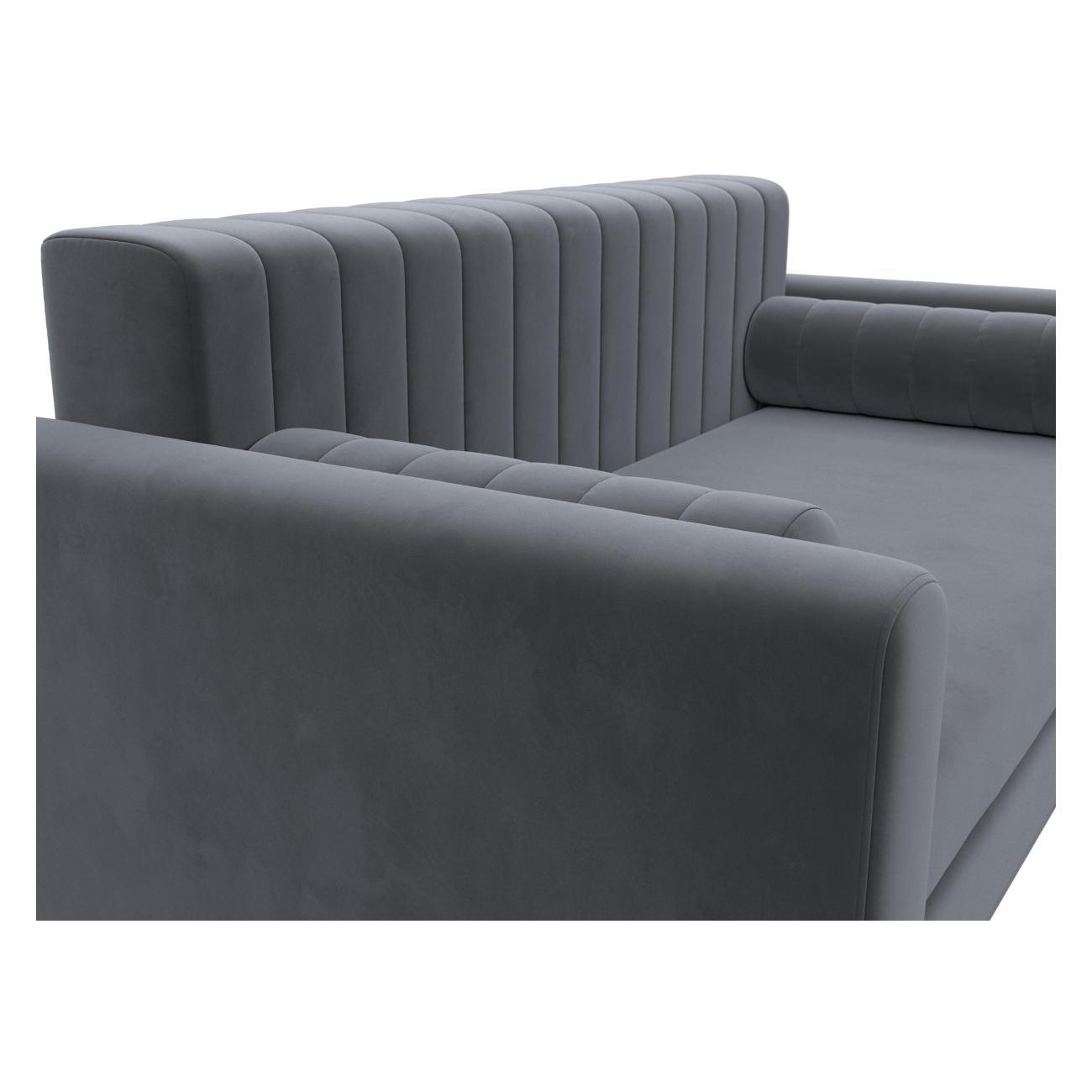 Диван Лига Диванов Лига-070 (полностью велюр SEVEN 17 серый) 129746