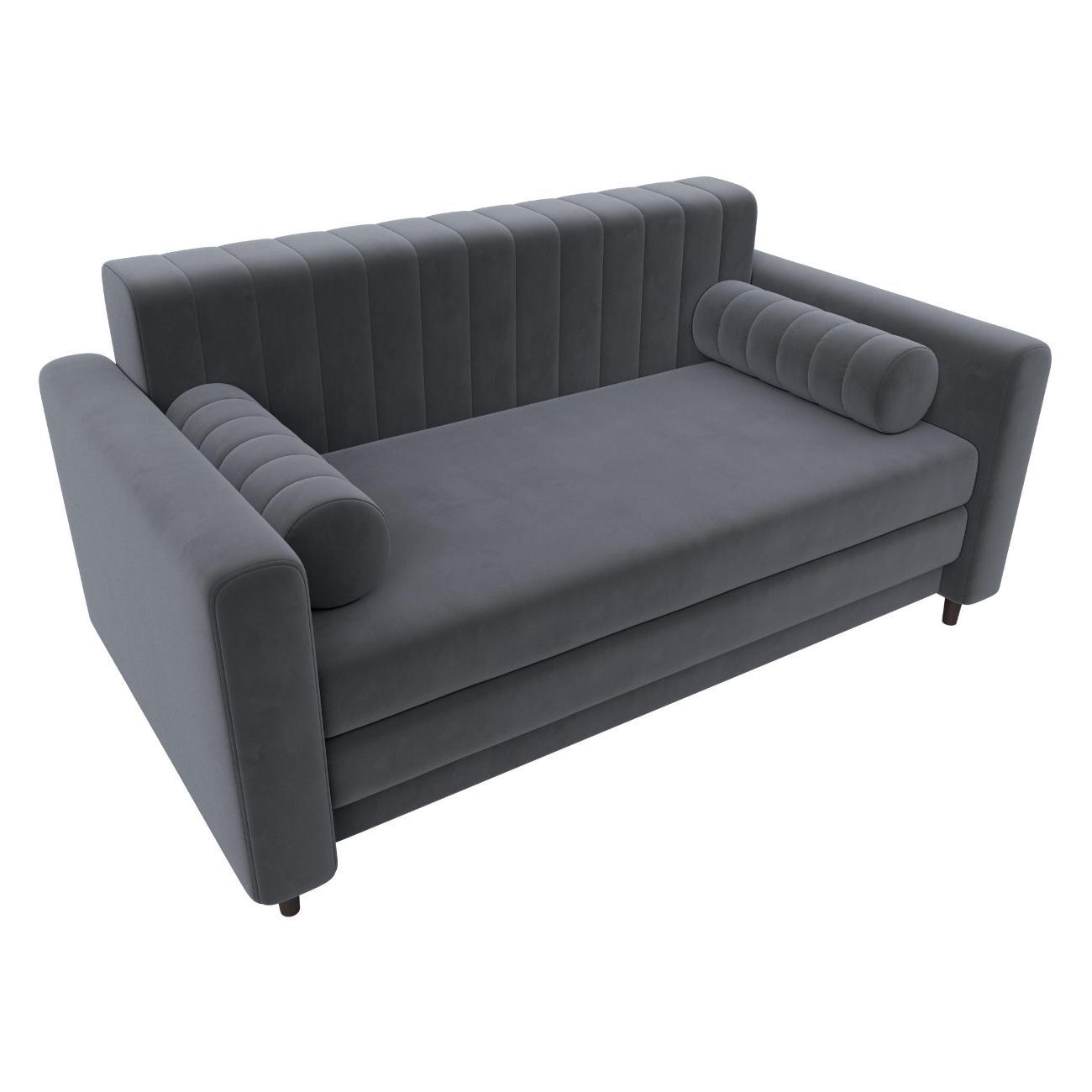 Диван Лига Диванов Лига-070 (полностью велюр SEVEN 17 серый) 129746