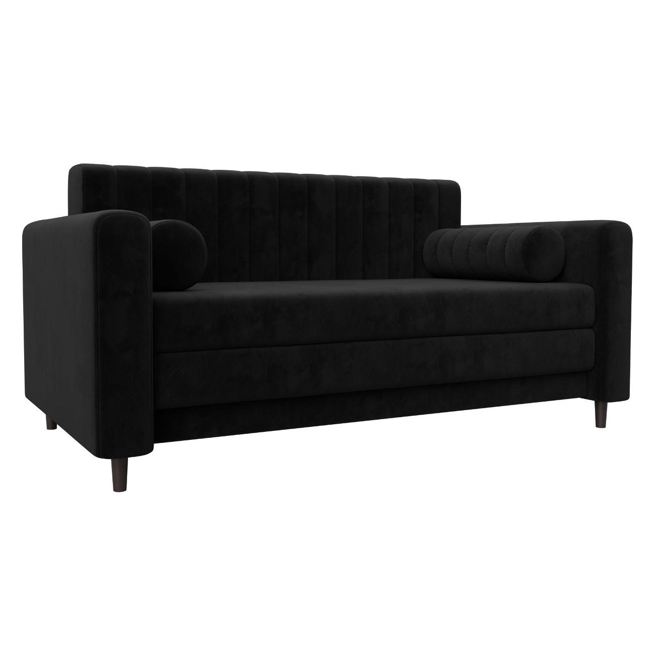 Диван Лига Диванов Лига-070 (полностью велюр SEVEN 35 черный) 129748