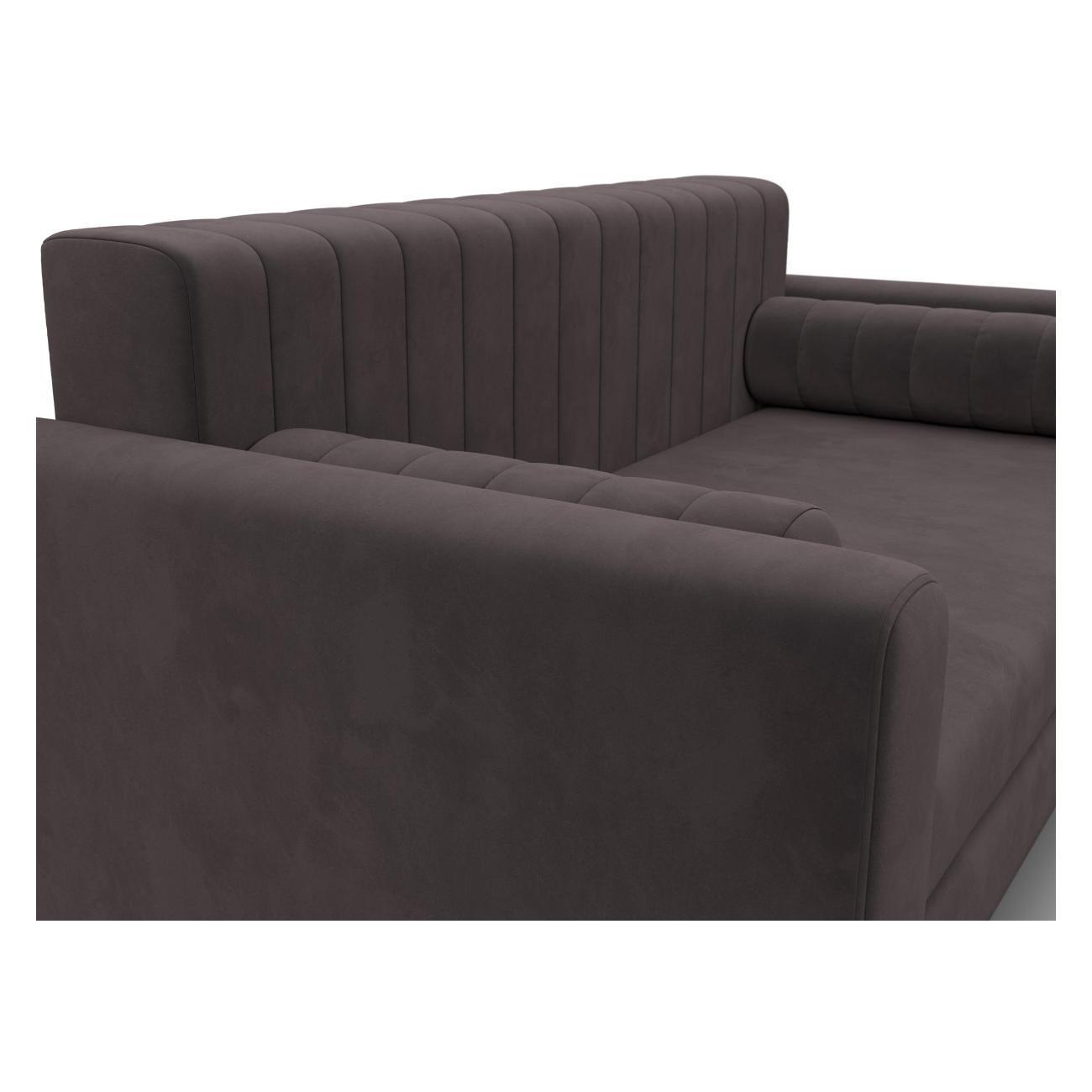 Диван Лига Диванов Лига-070 (полностью велюр SEVEN 727 коричневый) 129747