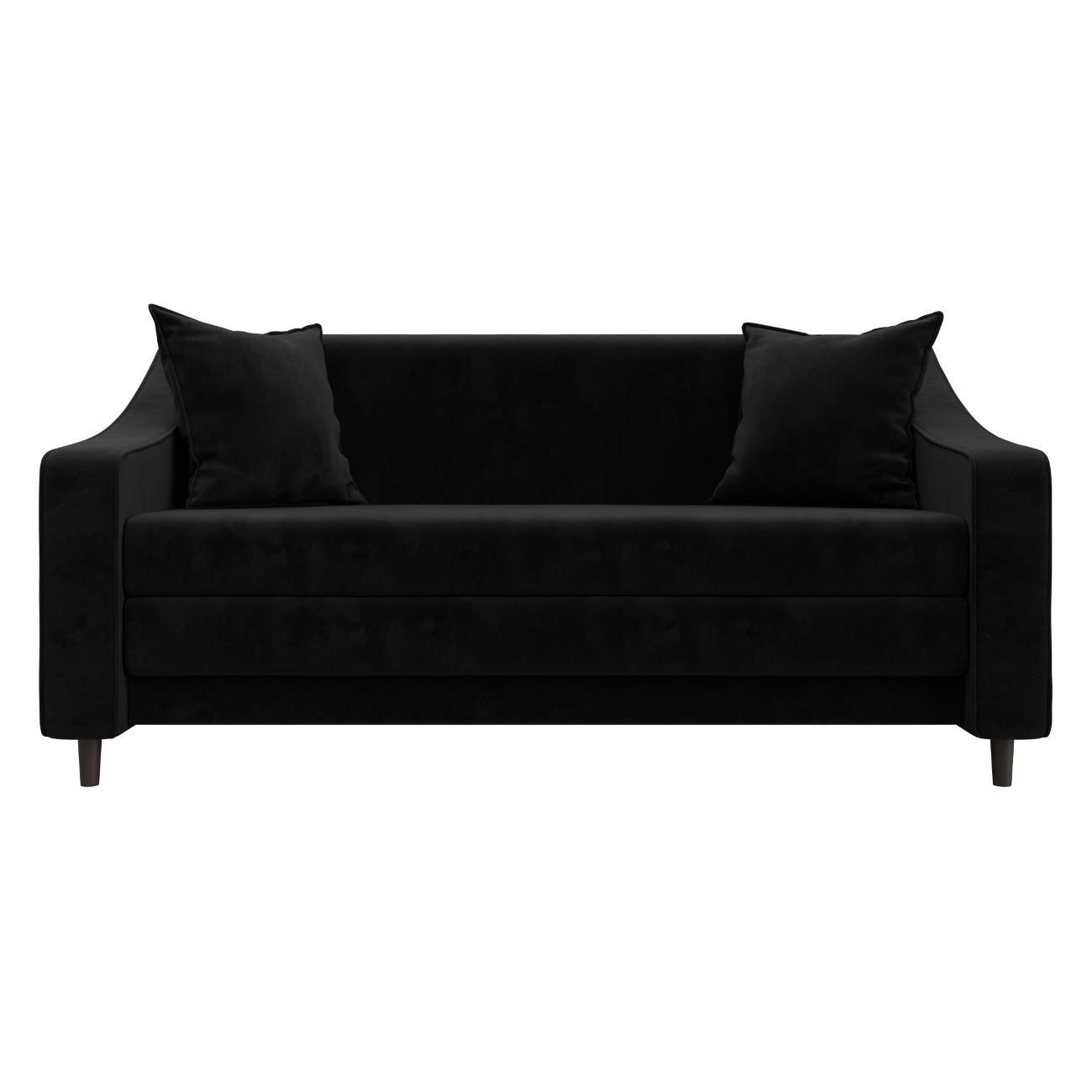 Диван Лига Диванов Лига-071 (полностью велюр SEVEN 35 черный) 129768