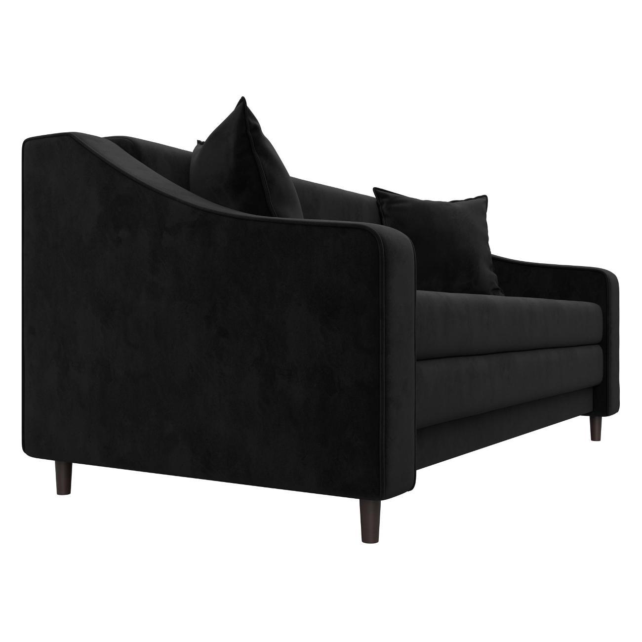 Диван Лига Диванов Лига-071 (полностью велюр SEVEN 35 черный) 129768