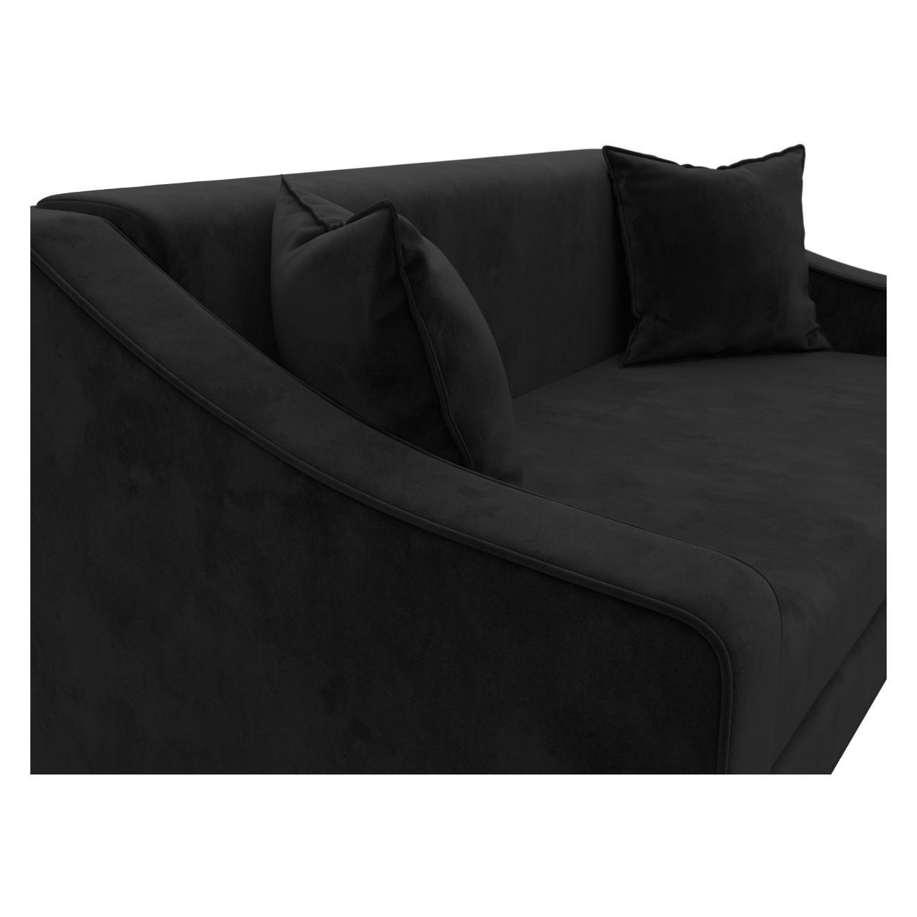 Диван Лига Диванов Лига-071 (полностью велюр SEVEN 35 черный) 129768