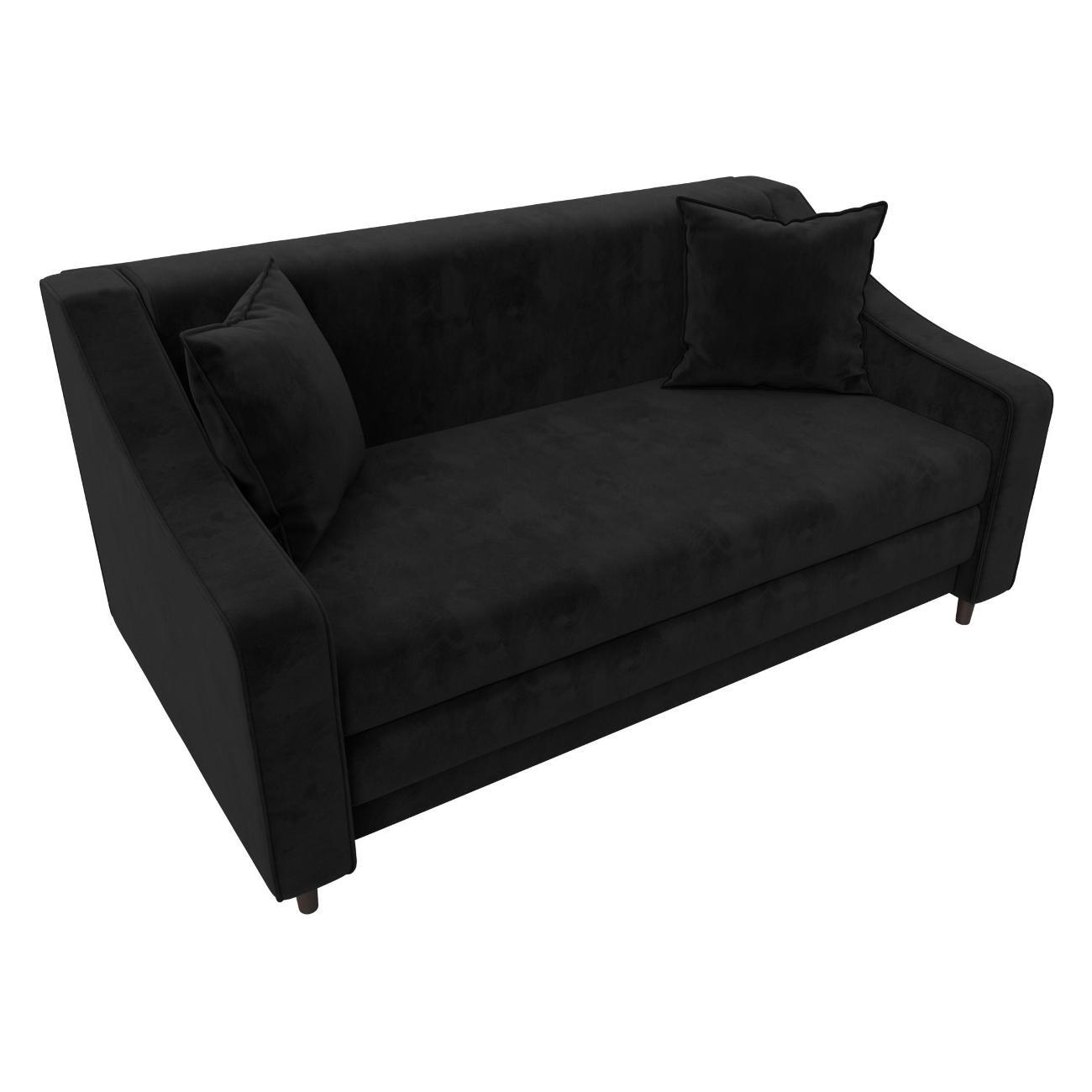 Диван Лига Диванов Лига-071 (полностью велюр SEVEN 35 черный) 129768