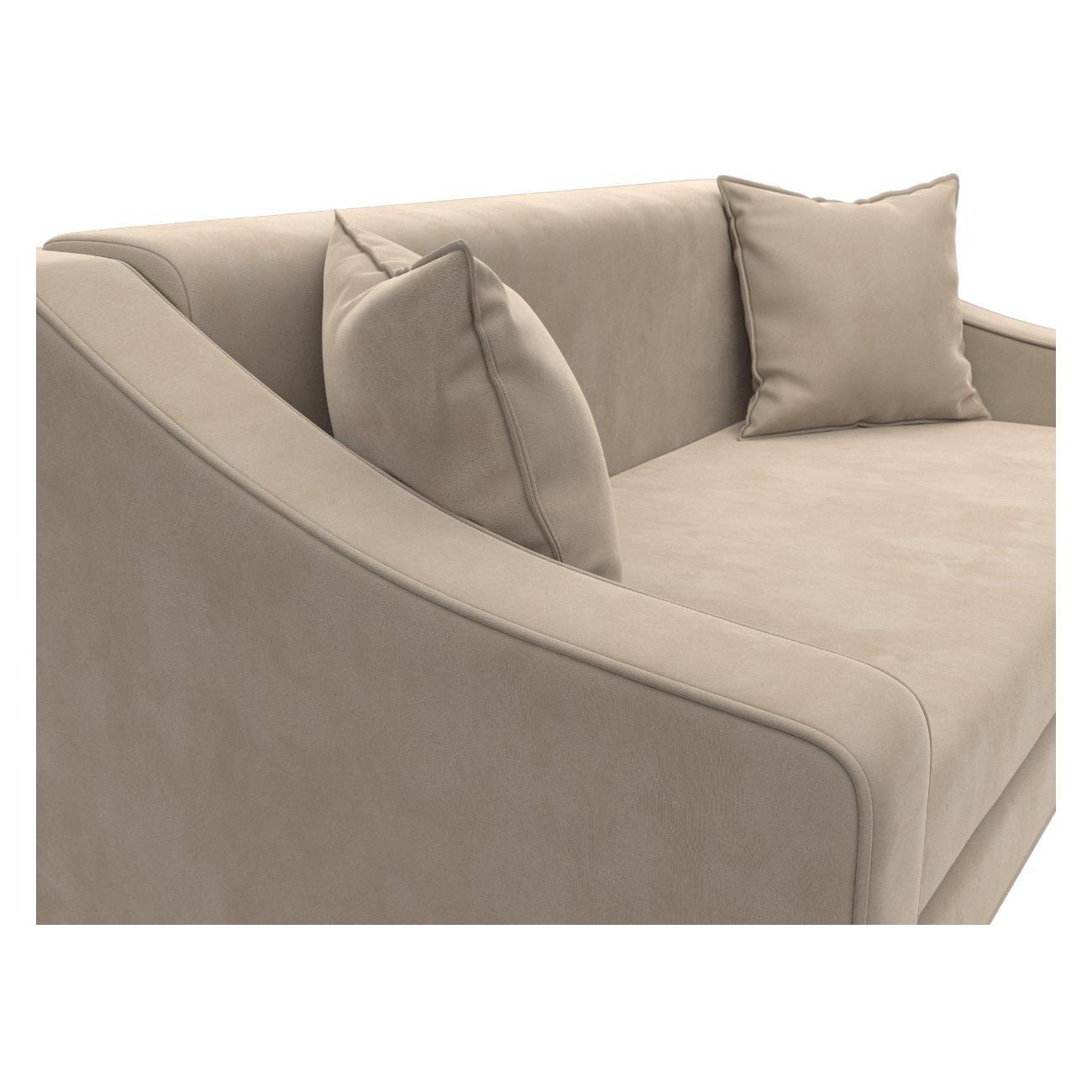 Диван Лига Диванов Лига-071 (полностью велюр SEVEN 729 бежевый) 129763