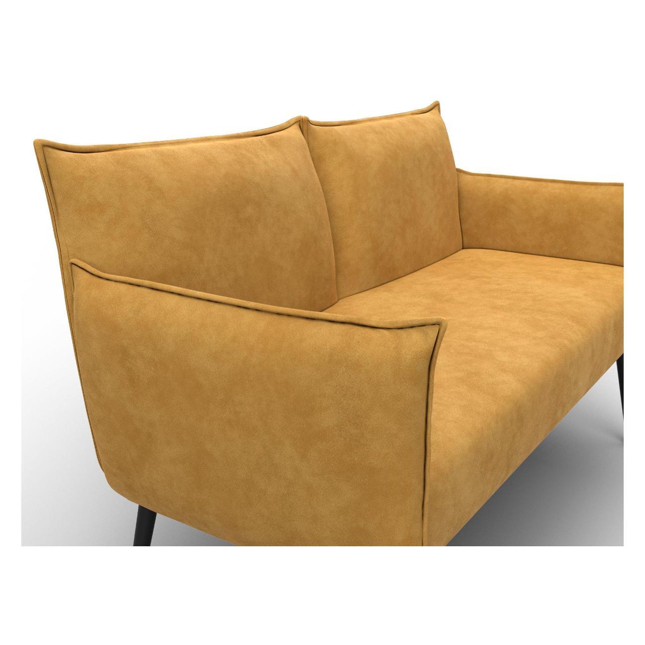 Диван Лига Диванов Лига-083 (полностью велюр BRUT 10 желтый) 131075