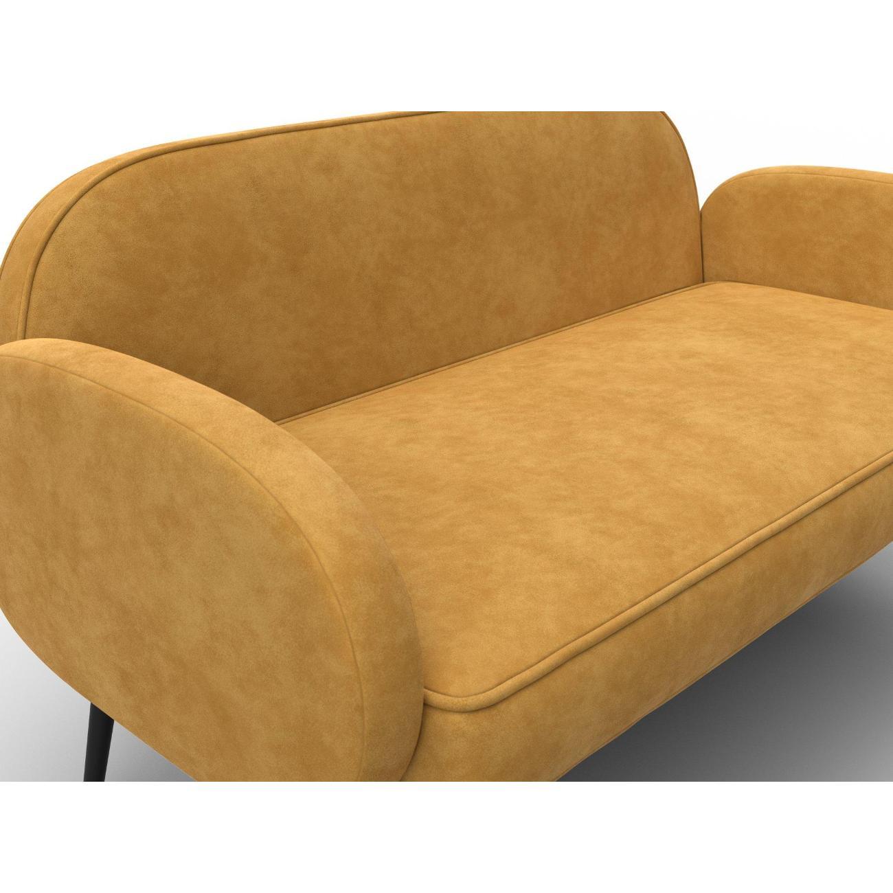 Диван Лига Диванов Лига-086 (полностью велюр BRUT 10 желтый) 131094