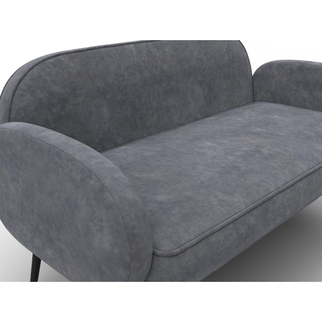 Диван Лига Диванов Лига-086 (полностью велюр BRUT 16 темно-серый) 131095