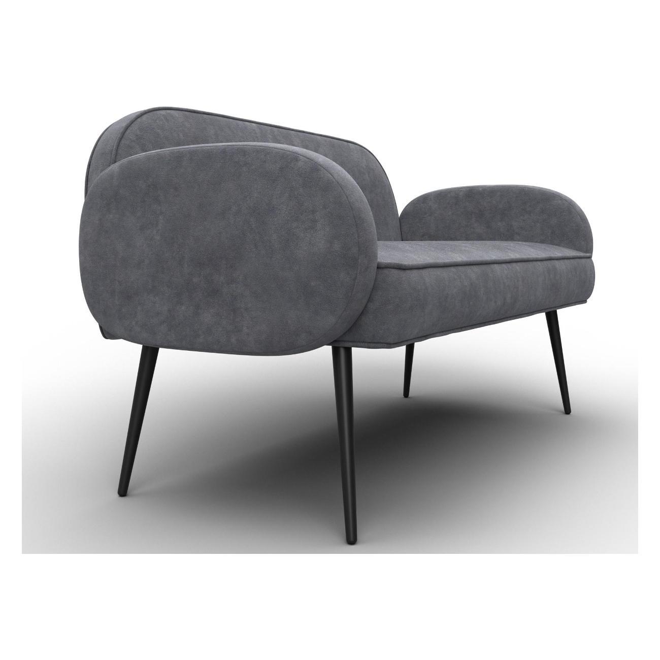 Диван Лига Диванов Лига-086 (полностью велюр BRUT 16 темно-серый) 131095