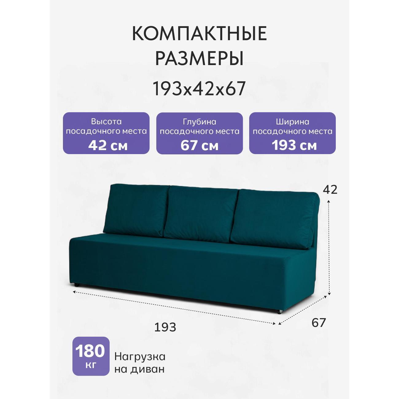 Диван Divan24 Крит изумрудный (Велютто 20)