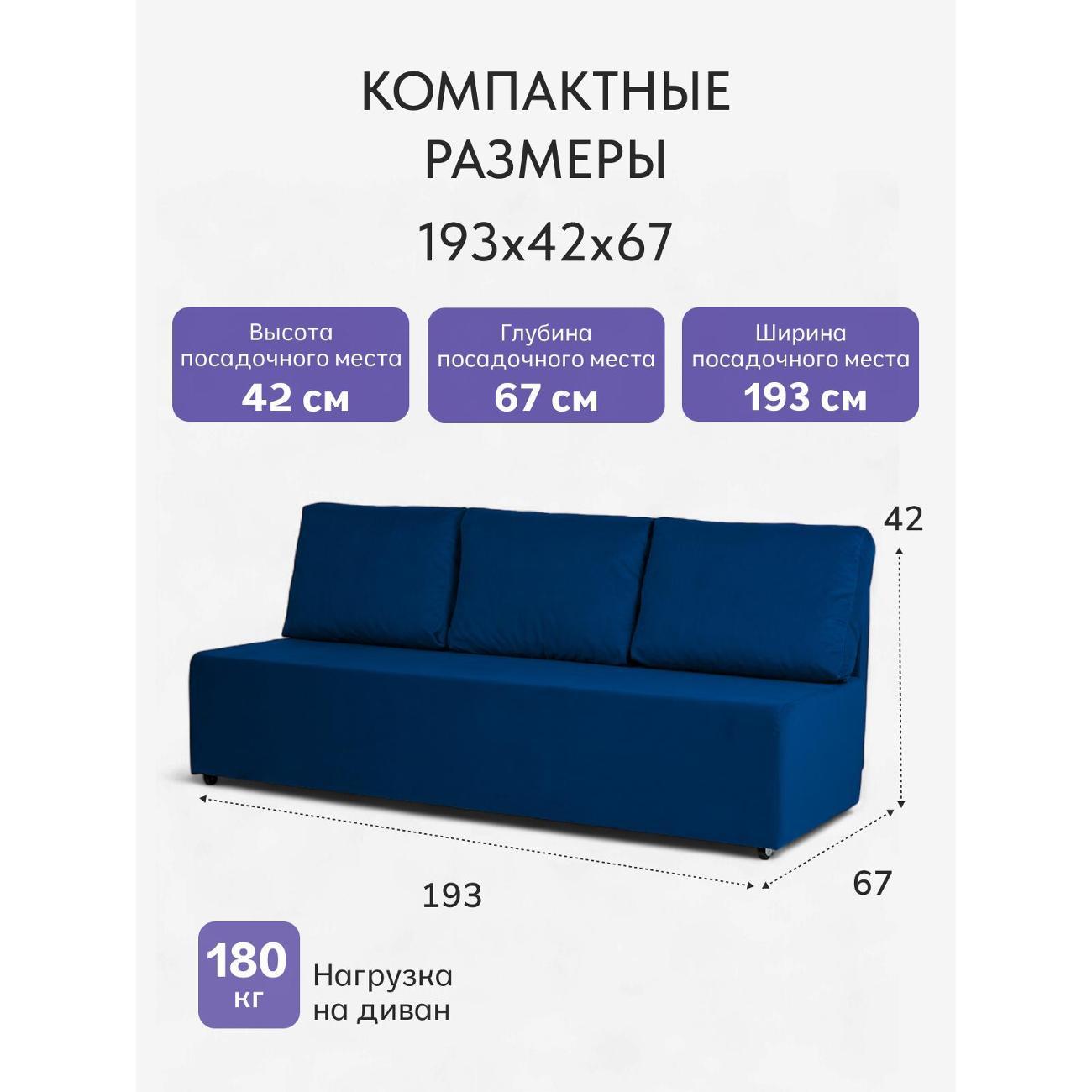 Диван Divan24 Крит синий (Велютто 26)