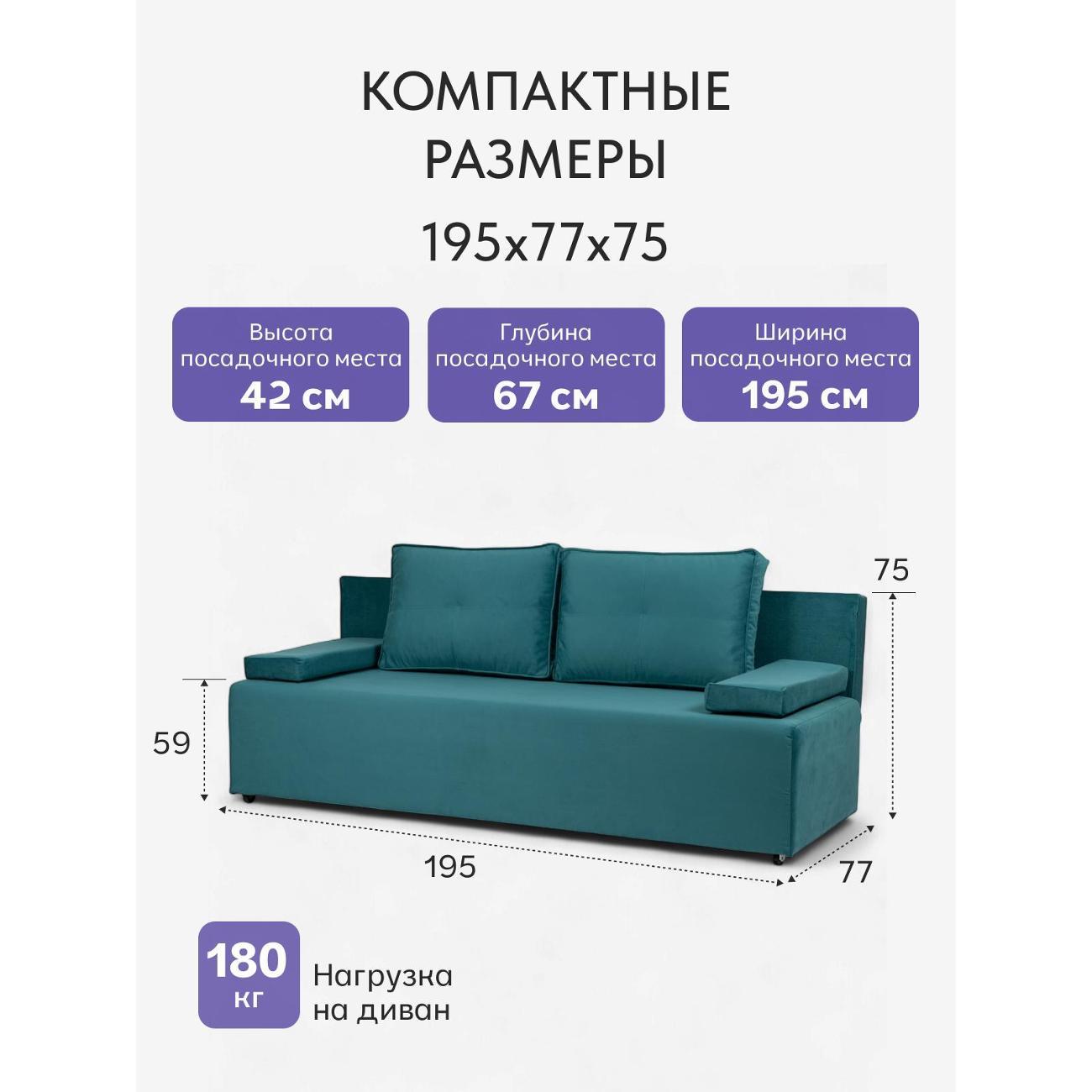 Диван Divan24 Турин лайт зеленый (VelutaLux.20)