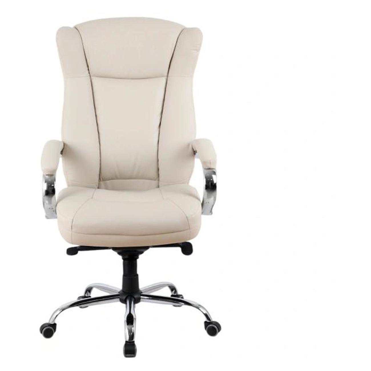 Кресло руководителя KingStyle SHL-7-1 Hildi PU Chrome (экокожа, кремовый)