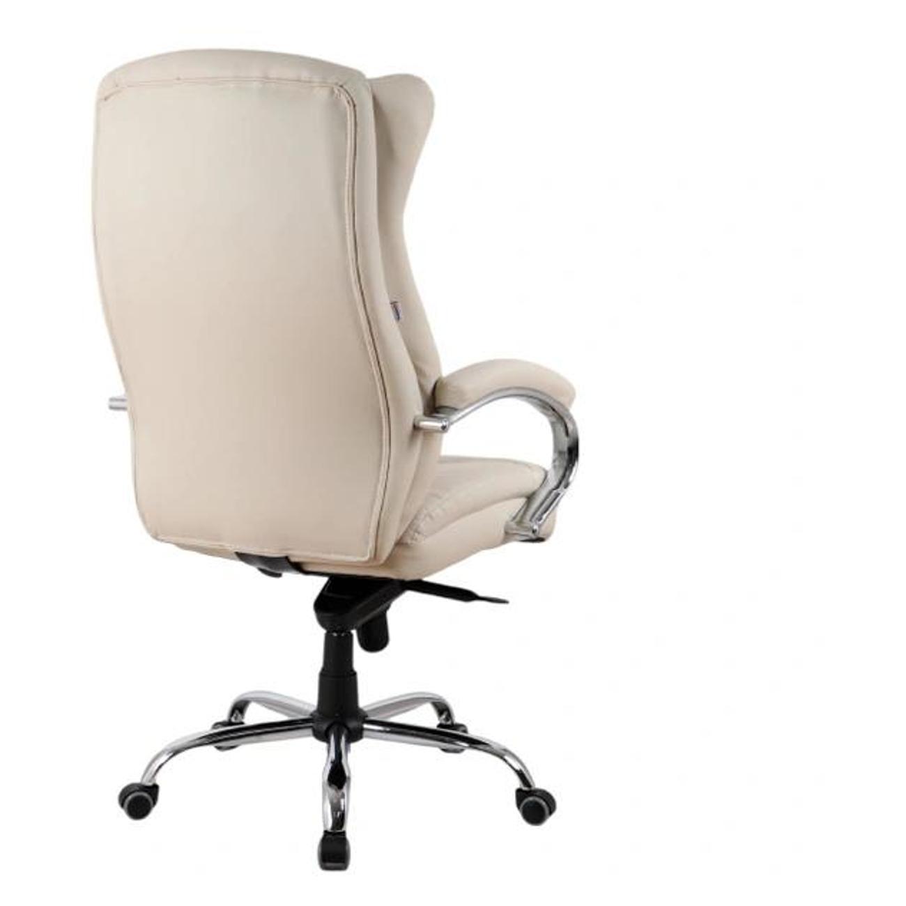 Кресло руководителя KingStyle SHL-7-1 Hildi PU Chrome (экокожа, кремовый)