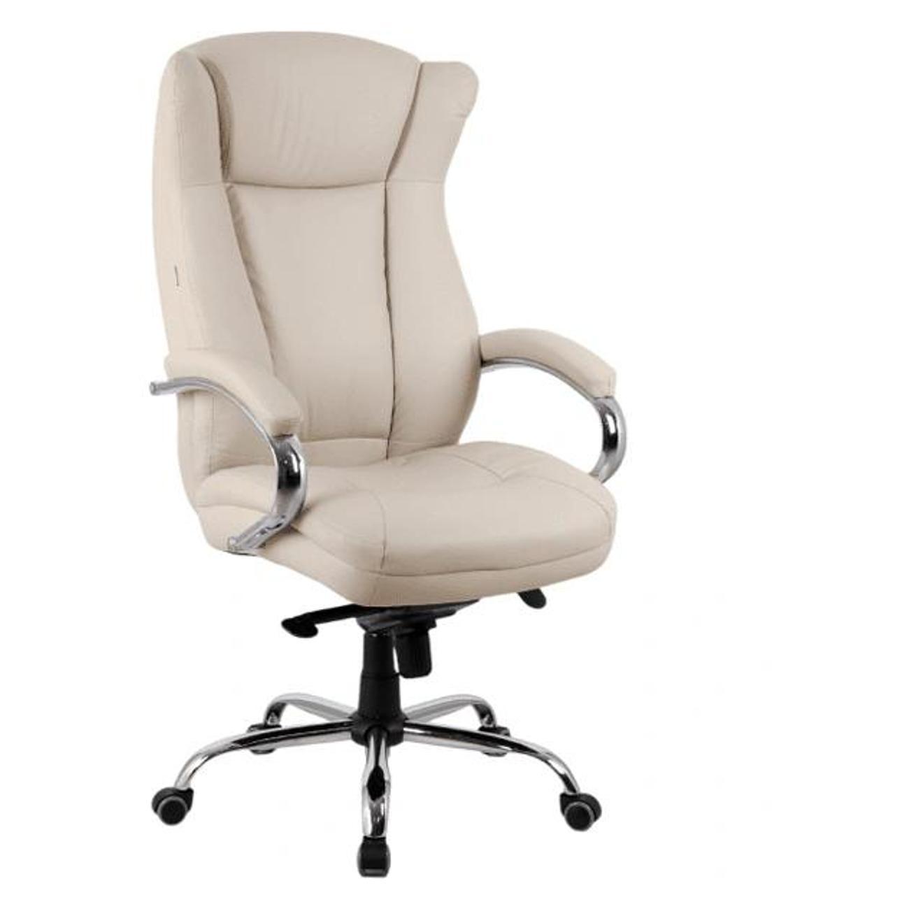 Кресло руководителя KingStyle SHL-7-1 Hildi PU Chrome (экокожа, кремовый)