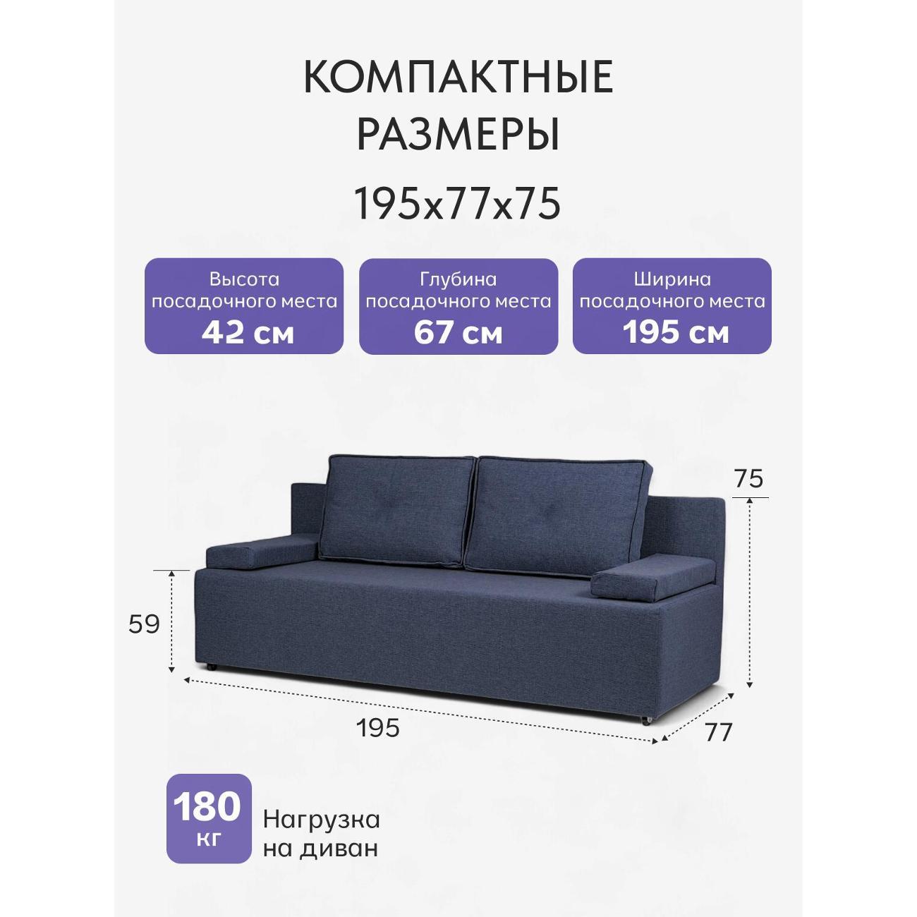 Диван Divan24 Турин лайт синий (Модерно 05)