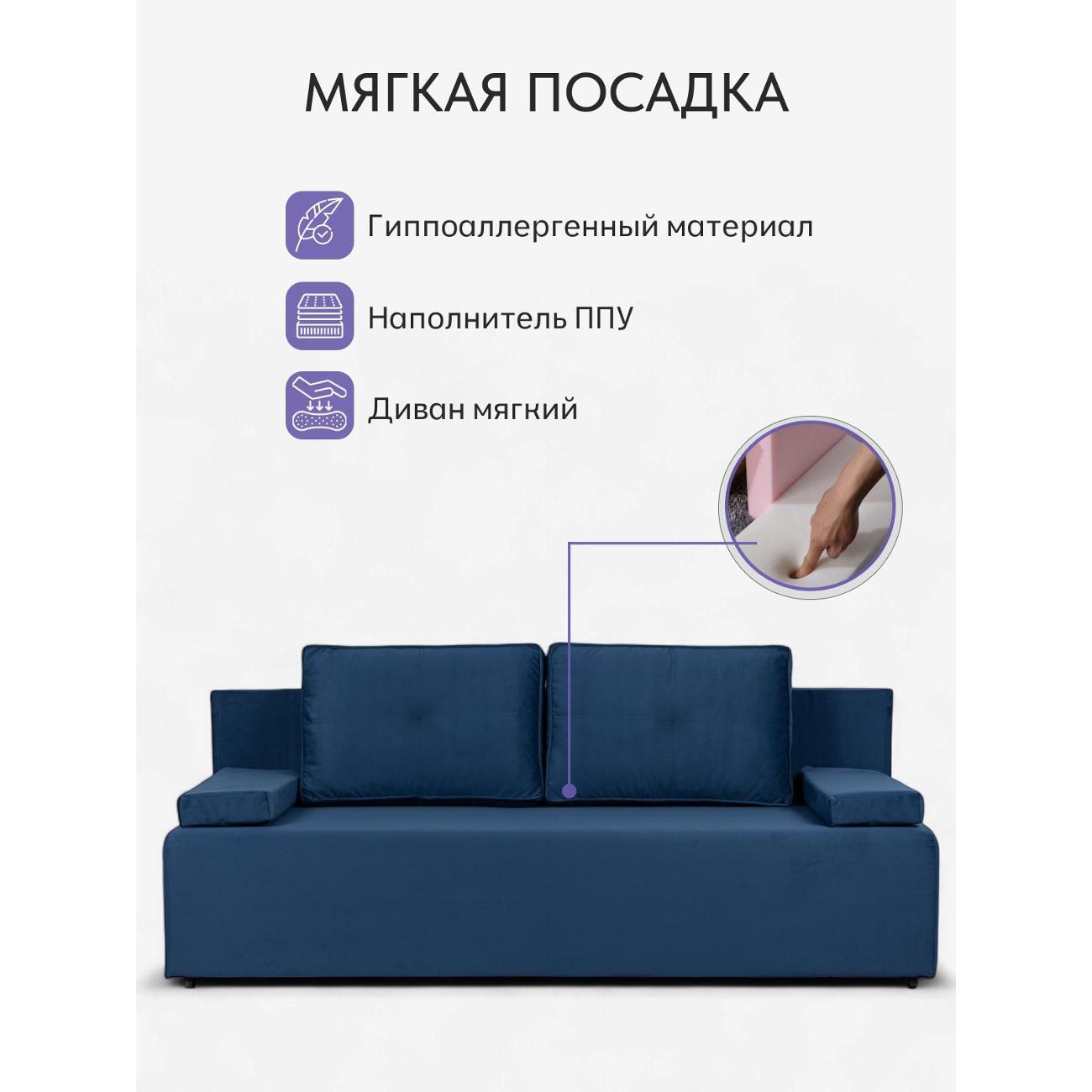 Диван Divan24 Турин лайт синий (VelutaLux.26)