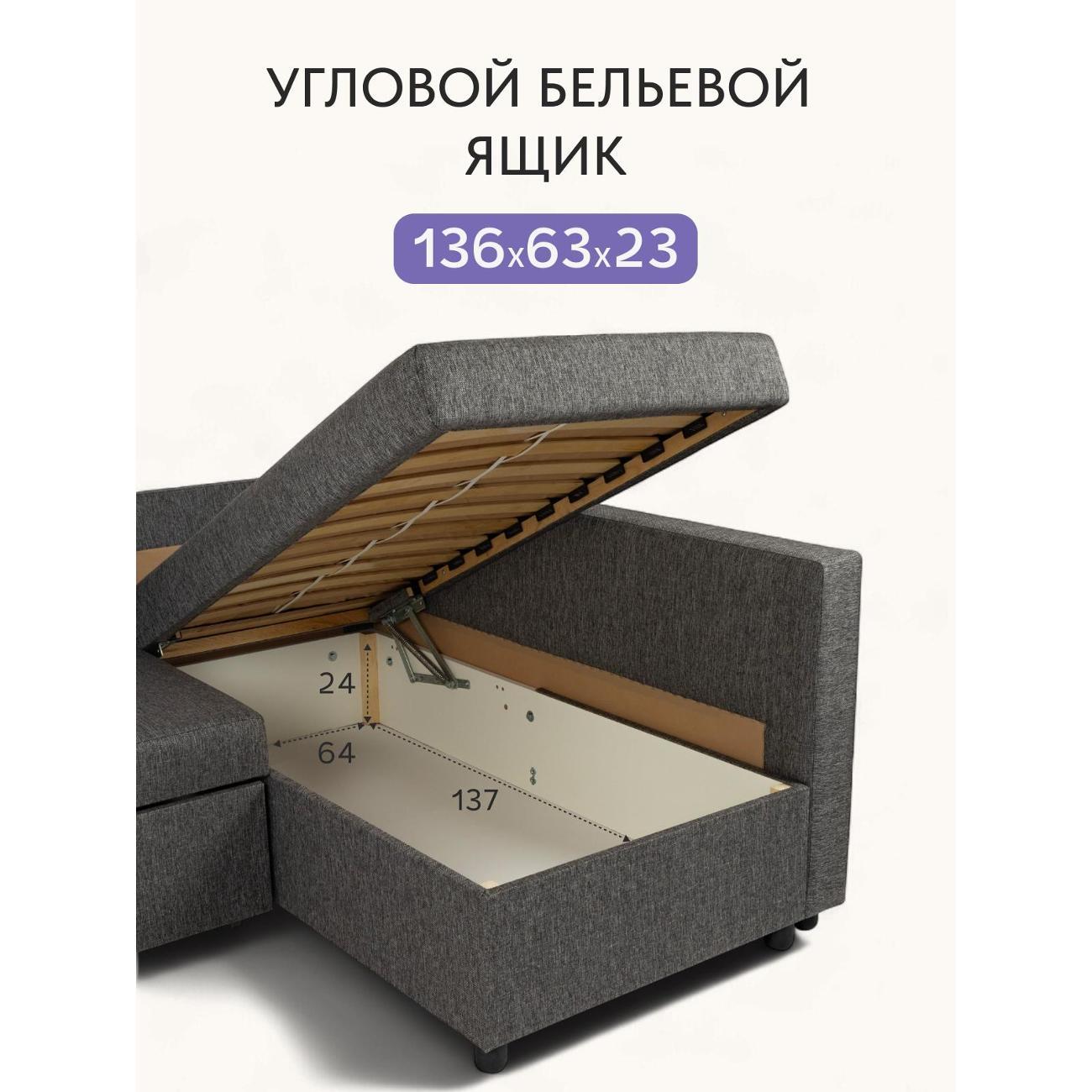 Диван Divan24 Траумберг, тёмно-серый (Модерно 02 Домино)