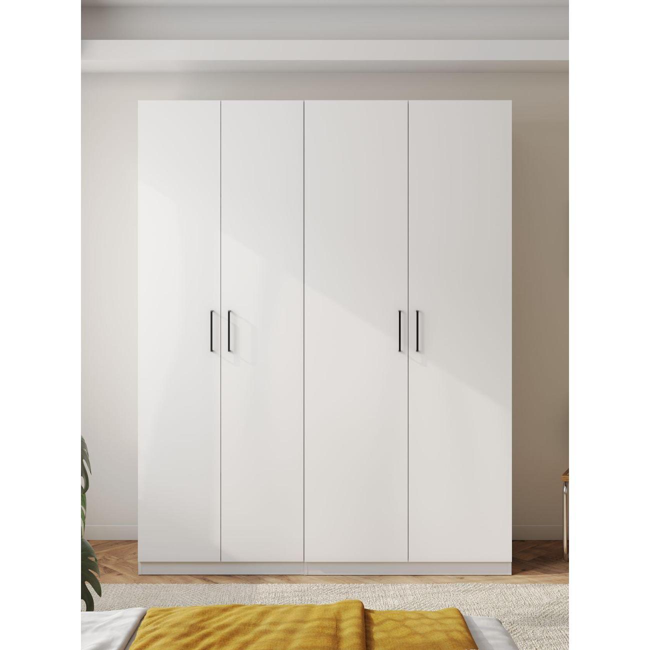 Шкаф Правила мебели Стайл с полками, с ящиком, с продольной штангой, с доводчиками, 180х60.6х229.3 см, Белый