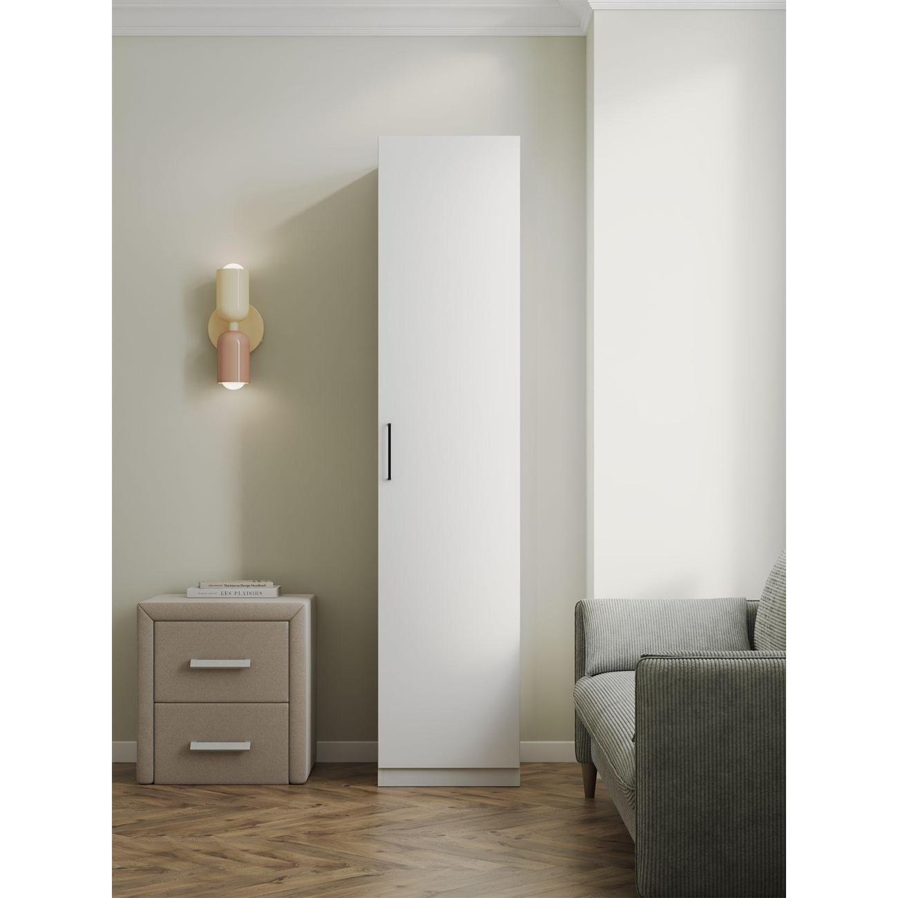 Шкаф Правила мебели Стайл с продольной штангой, с доводчиками, 50х60.6х229.3 см, Белый