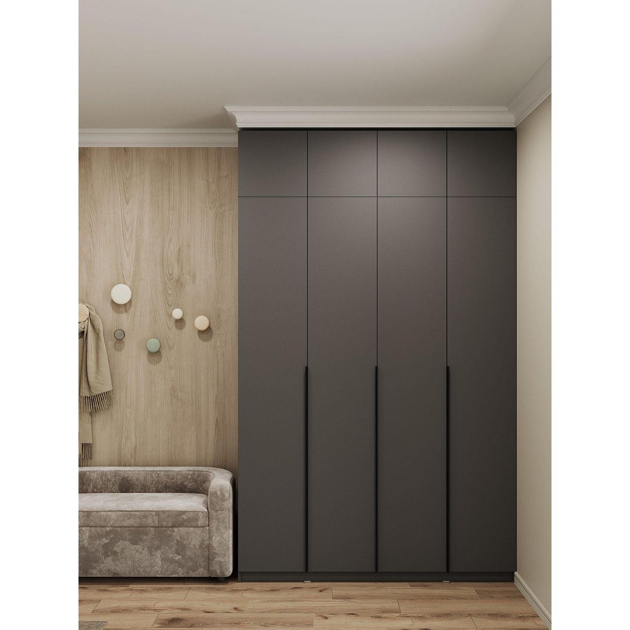 Шкаф Правила мебели Сеул с антресолями серый (187666)