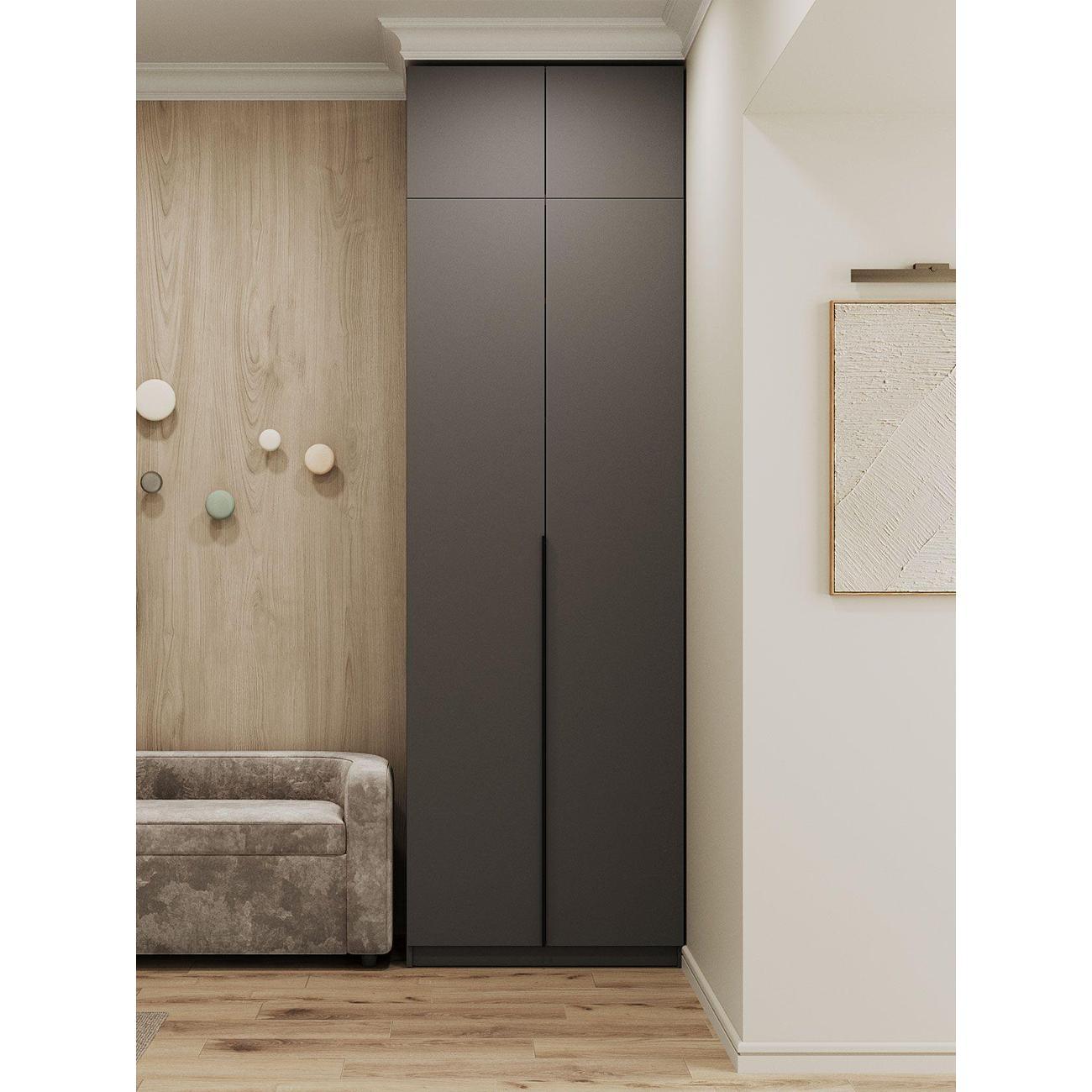 Шкаф Правила мебели Сеул со штангой, с антресолью, 80.1х50.6х260 см,