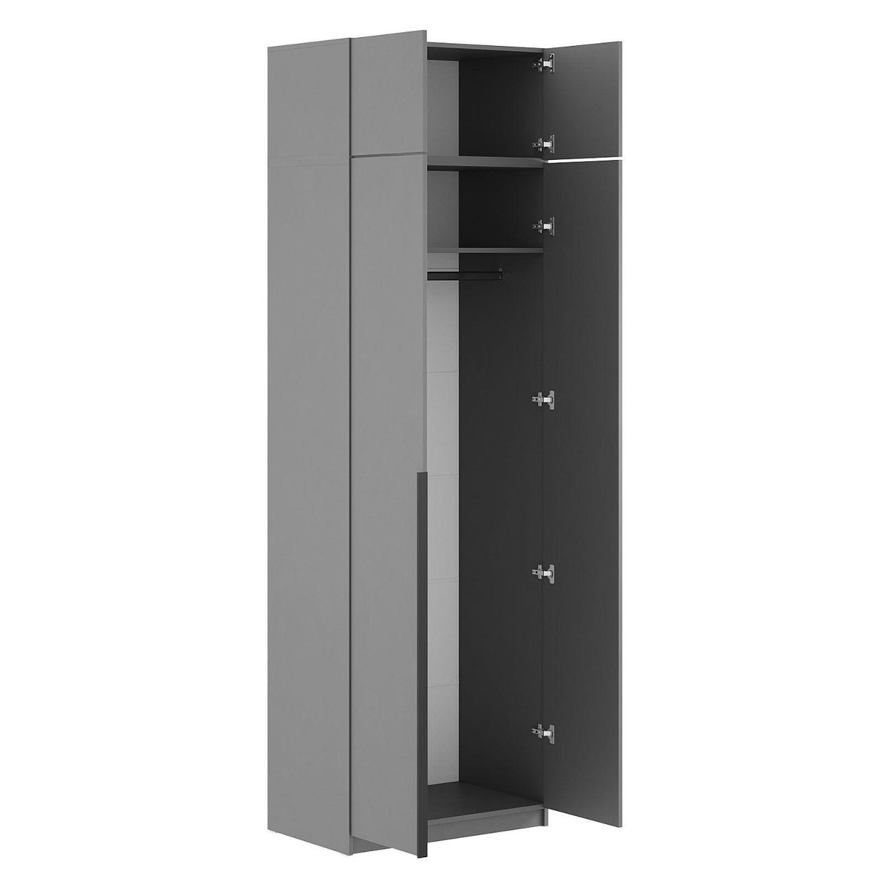 Шкаф Правила мебели Сеул со штангой, с антресолью, 80.1х50.6х260 см,