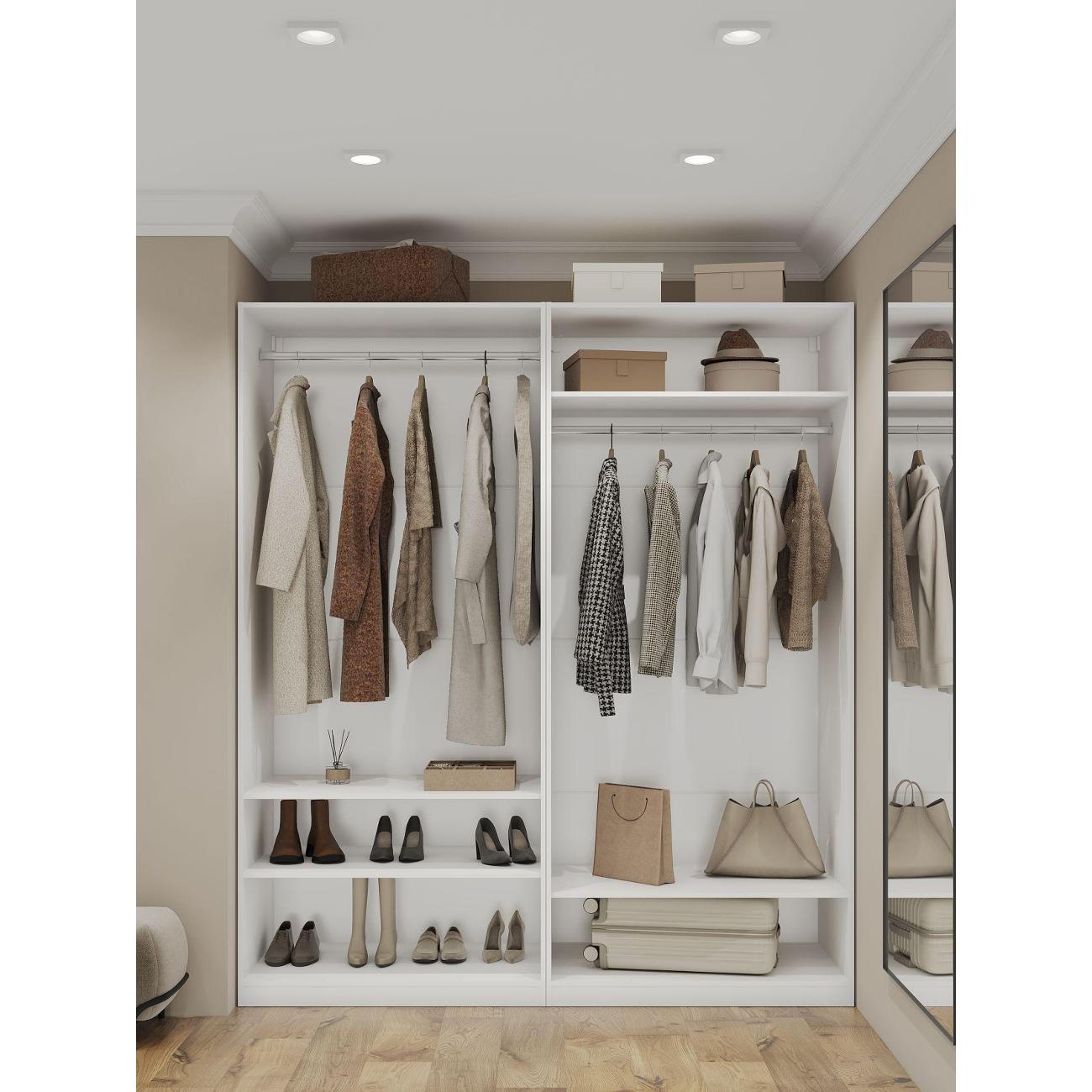 Шкаф Правила мебели Стайл с полками, с продольной штангой, без дверей, 200х59х229.3 см, Белый