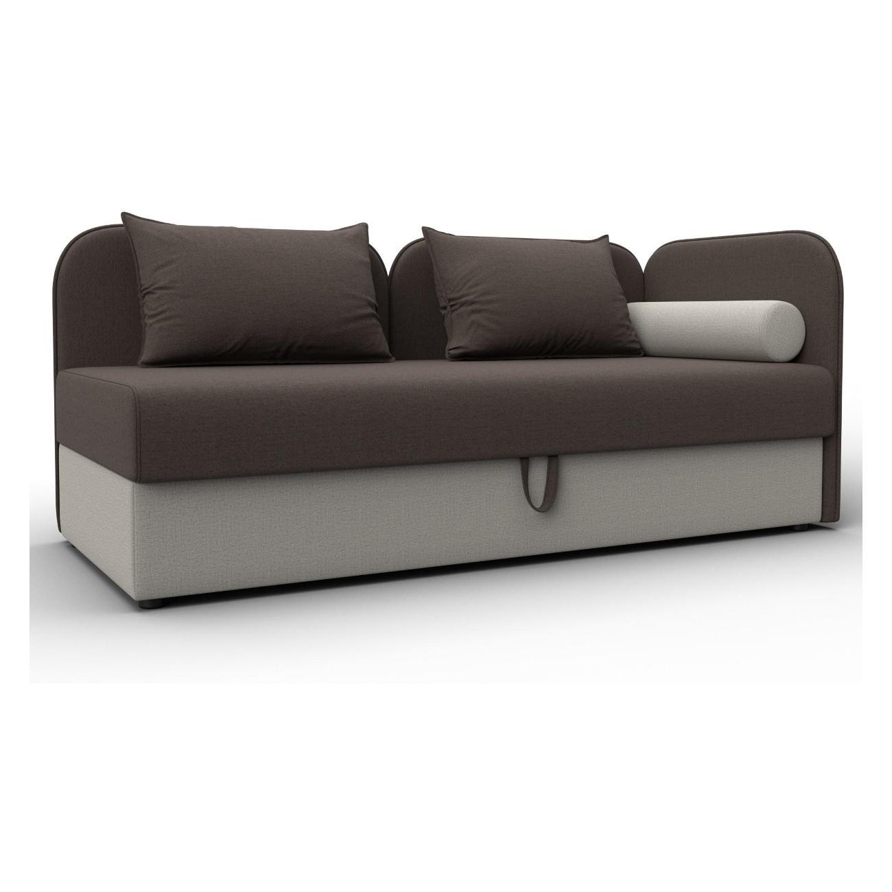 Диван Лига Диванов Лига-094 НПБ (основа рогожка Амур 05 коричневый/компаньон рогожка Амур 02 бежевый) 132529