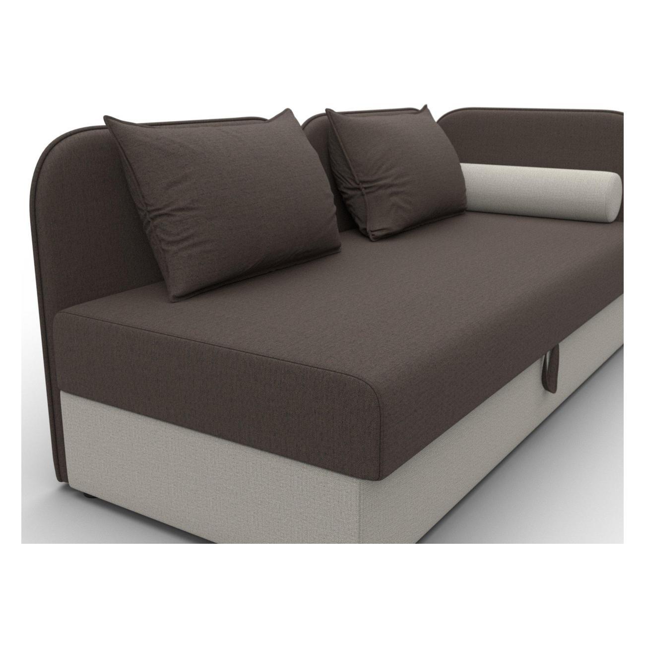 Диван Лига Диванов Лига-094 НПБ (основа рогожка Амур 05 коричневый/компаньон рогожка Амур 02 бежевый) 132529