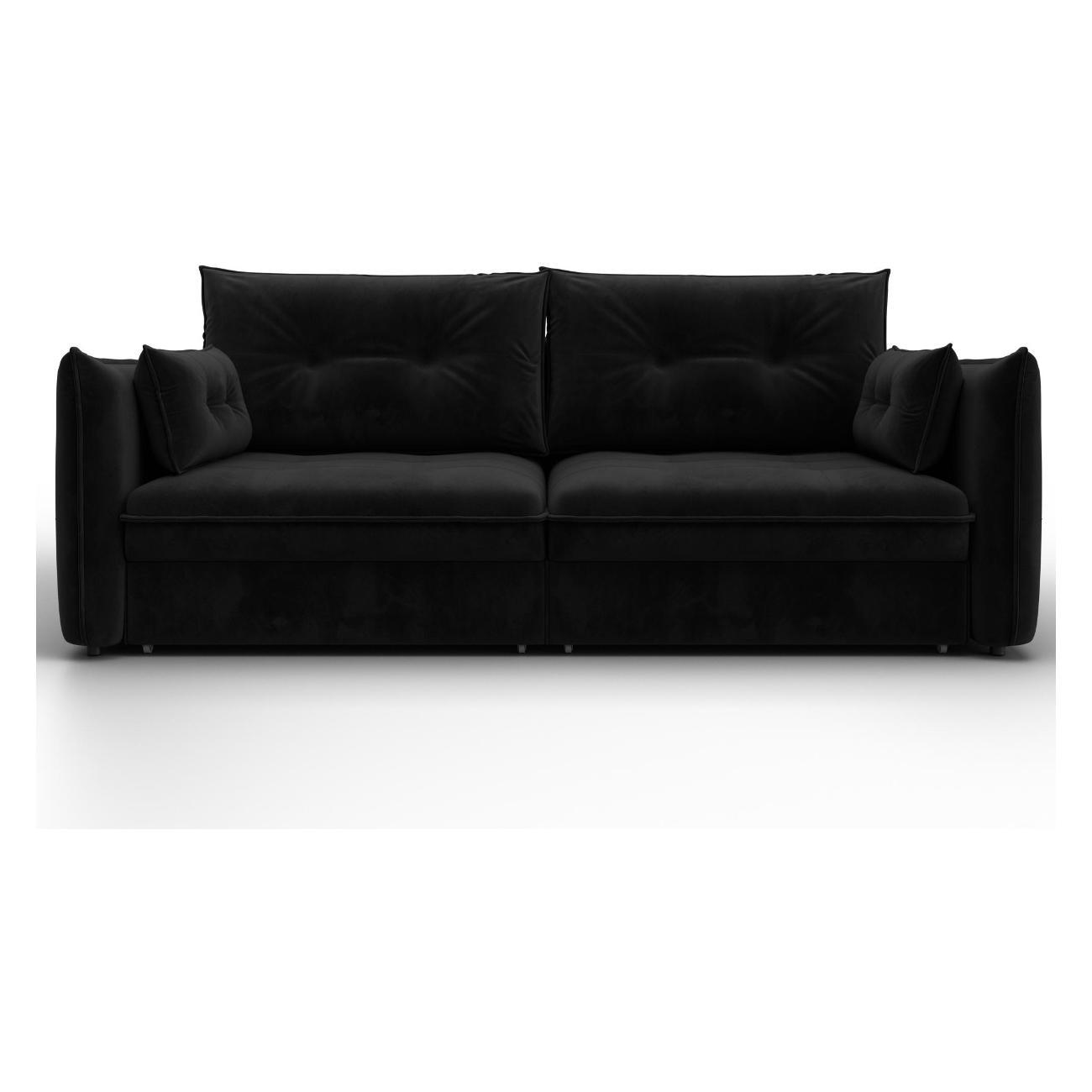 Диван Лига Диванов Лига-100 НПБ (полностью велюр SEVEN 35 черный) 133652