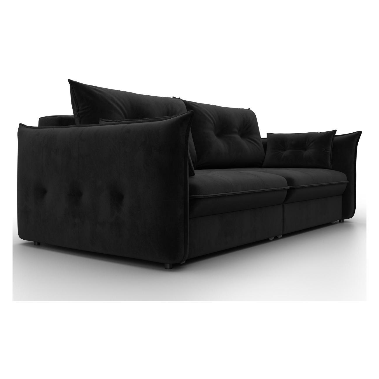 Диван Лига Диванов Лига-100 НПБ (полностью велюр SEVEN 35 черный) 133652