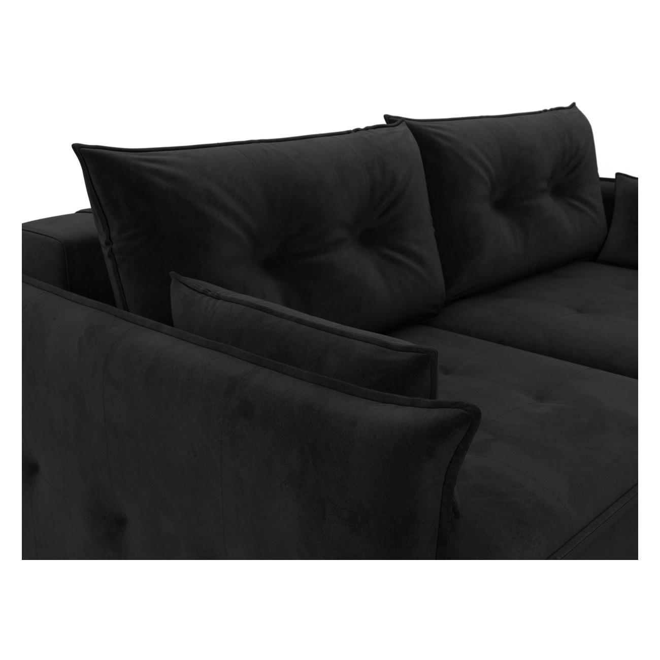 Диван Лига Диванов Лига-100 НПБ (полностью велюр SEVEN 35 черный) 133652