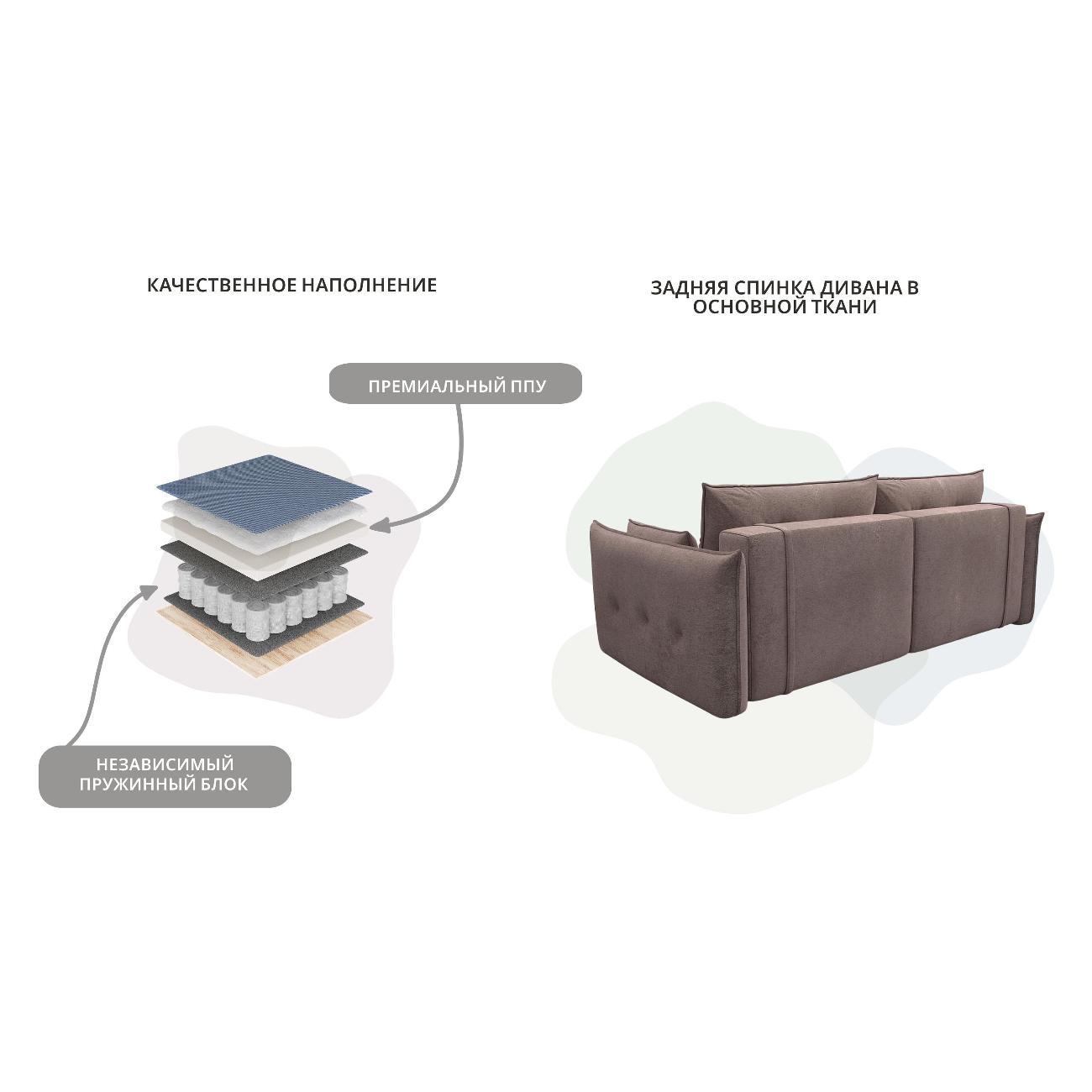 Диван Лига Диванов Лига-100 НПБ(полностью велюр TOWER 05 бежевый) 133654