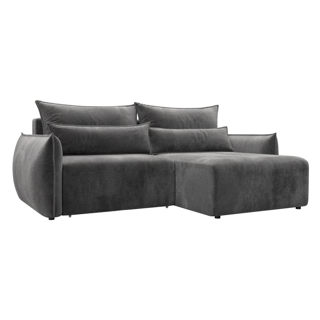 Диван Лига Диванов Лига-051 НПБ угол универсальный (полностью велюр TOWER 10 серый) 128654