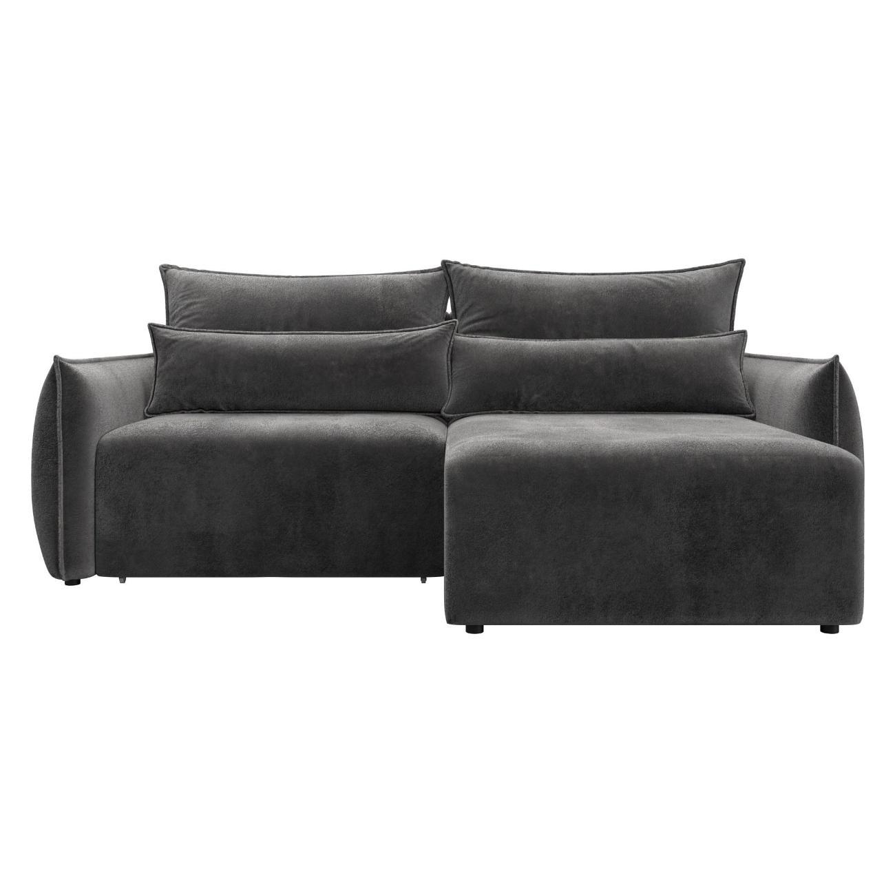 Диван Лига Диванов Лига-051 НПБ угол универсальный (полностью велюр TOWER 10 серый) 128654