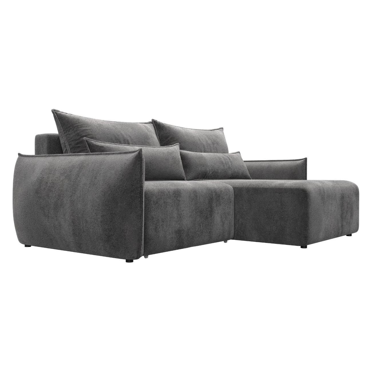 Диван Лига Диванов Лига-051 НПБ угол универсальный (полностью велюр TOWER 10 серый) 128654