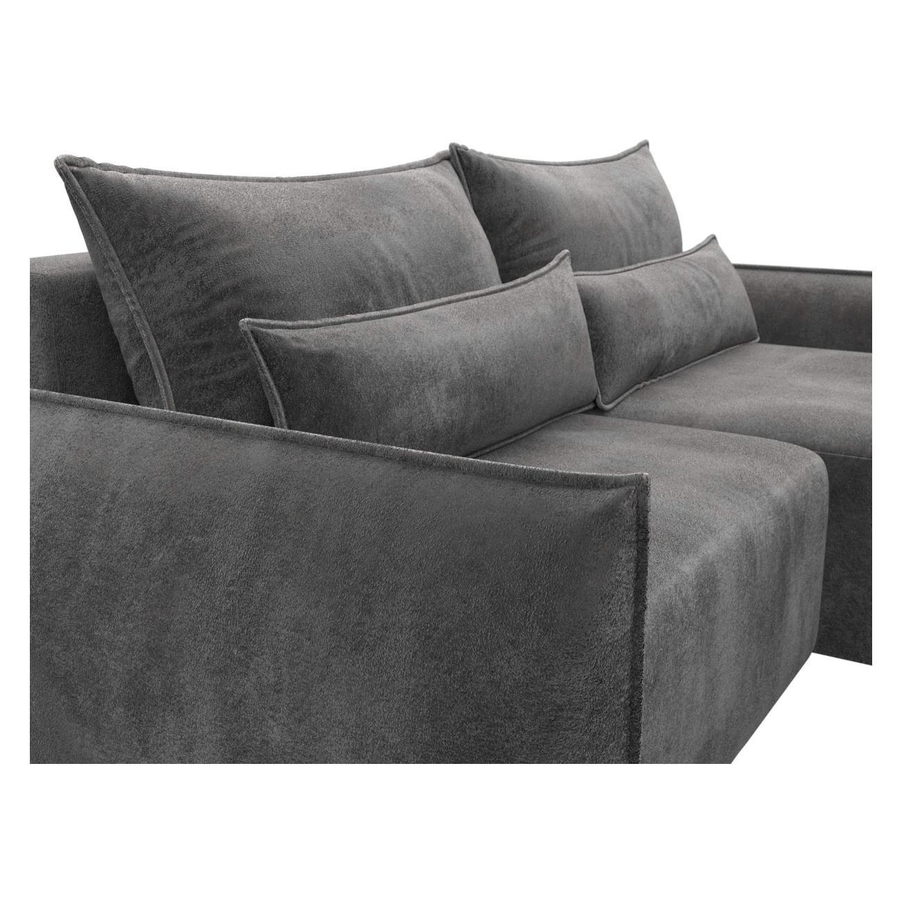 Диван Лига Диванов Лига-051 НПБ угол универсальный (полностью велюр TOWER 10 серый) 128654