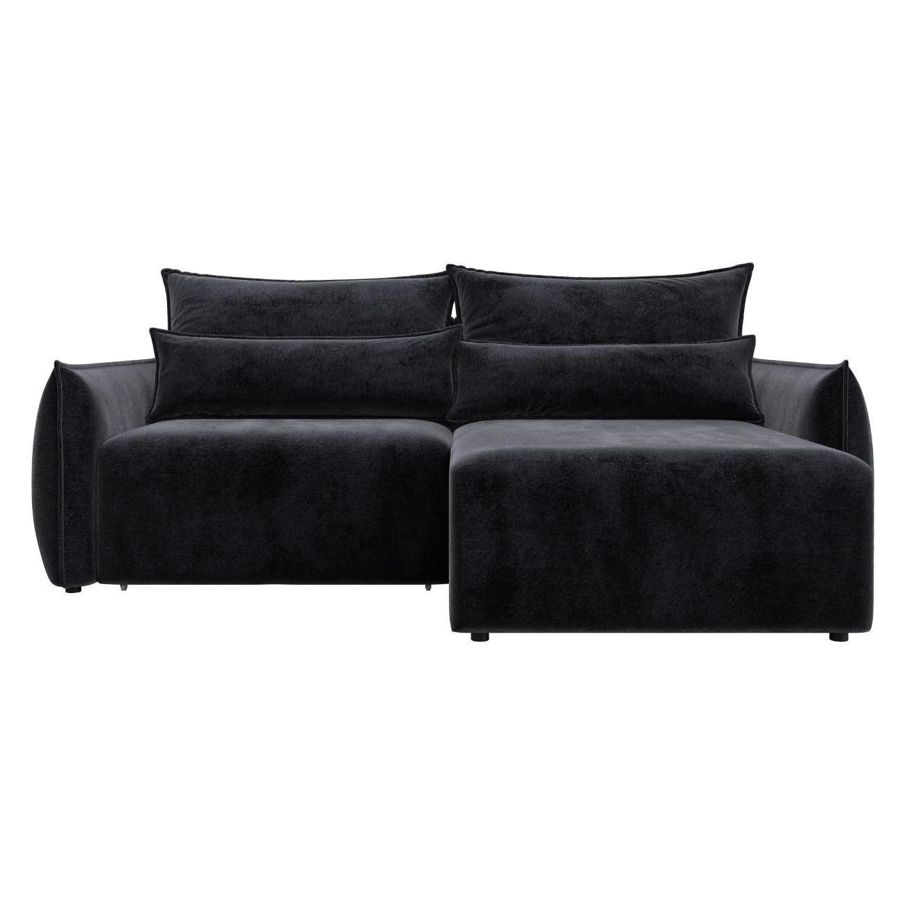 Диван Лига Диванов Лига-051 НПБ угол универсальный (полностью велюр TOWER 11 темно-серый) 128655