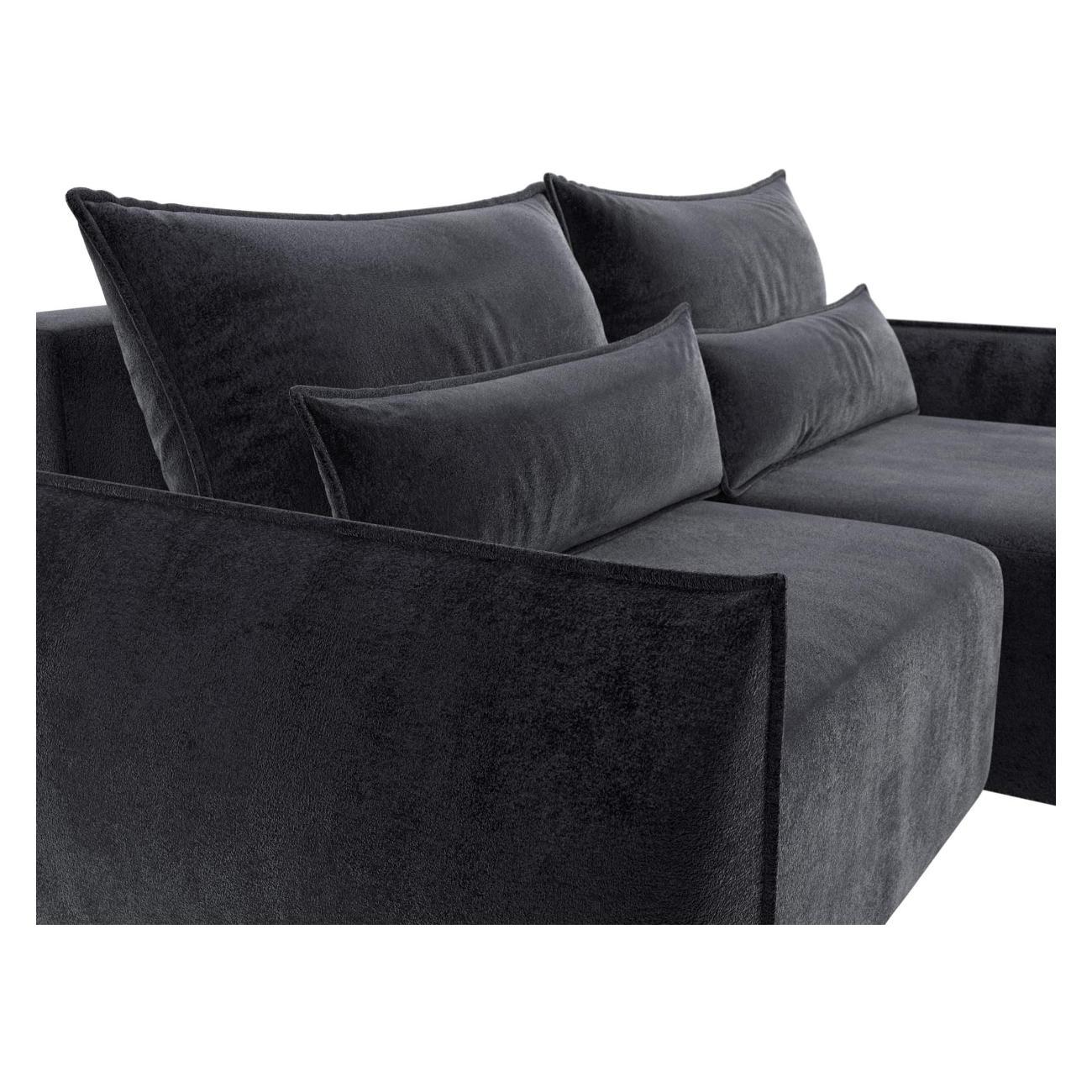 Диван Лига Диванов Лига-051 НПБ угол универсальный (полностью велюр TOWER 11 темно-серый) 128655