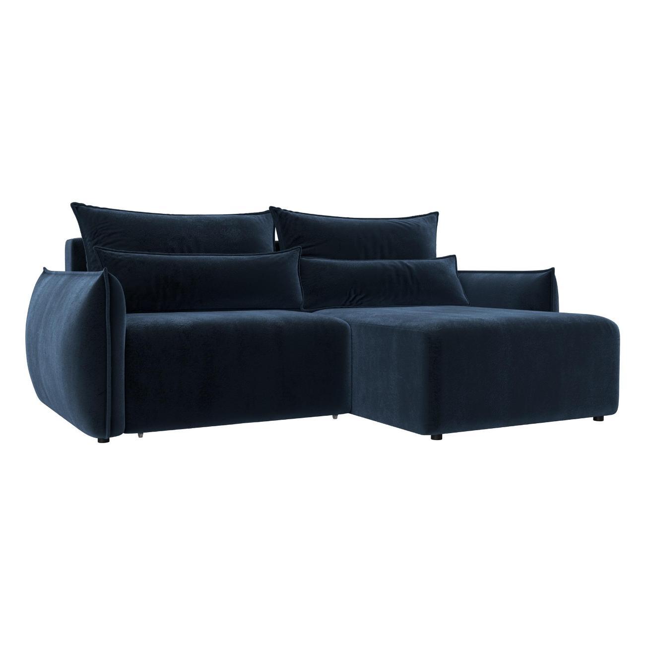 Диван Лига Диванов Лига-051 НПБ угол универсальный (полностью велюр TOWER 13 синий) 128653