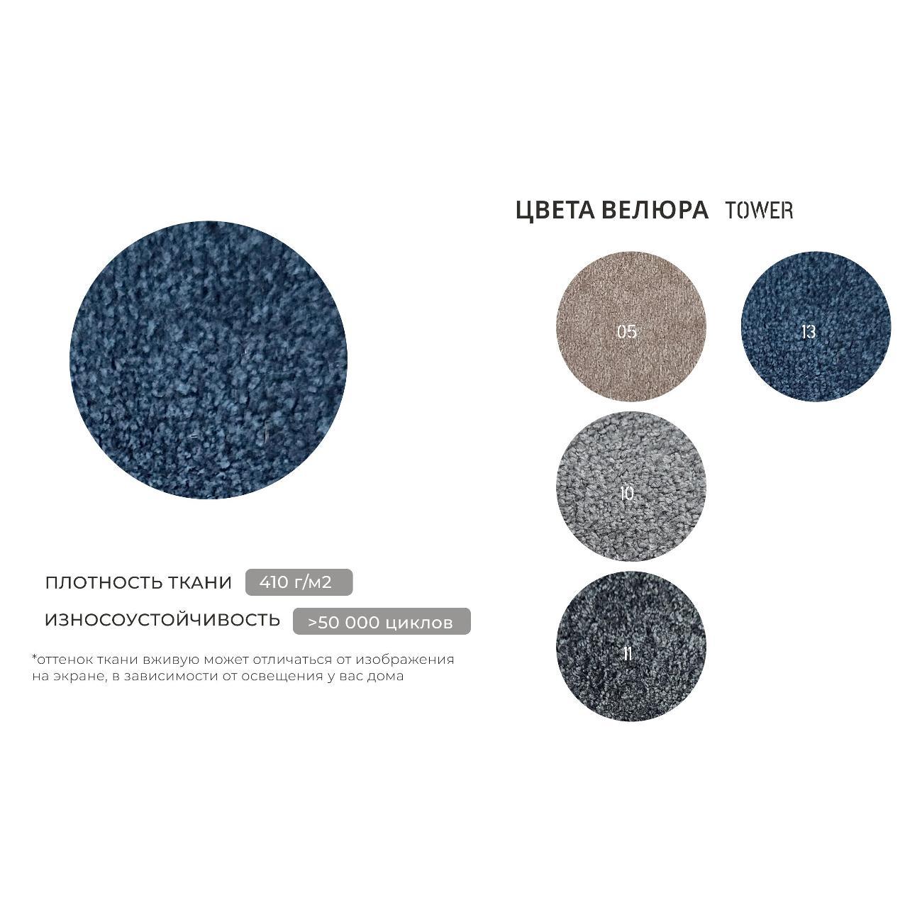 Диван Лига Диванов Лига-051 НПБ угол универсальный (полностью велюр TOWER 13 синий) 128653